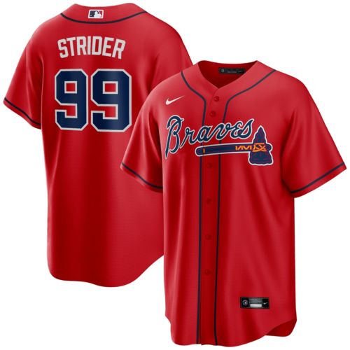 Nike Men's Atlanta Braves Red Ronald Acuna #13 Alternate Replica