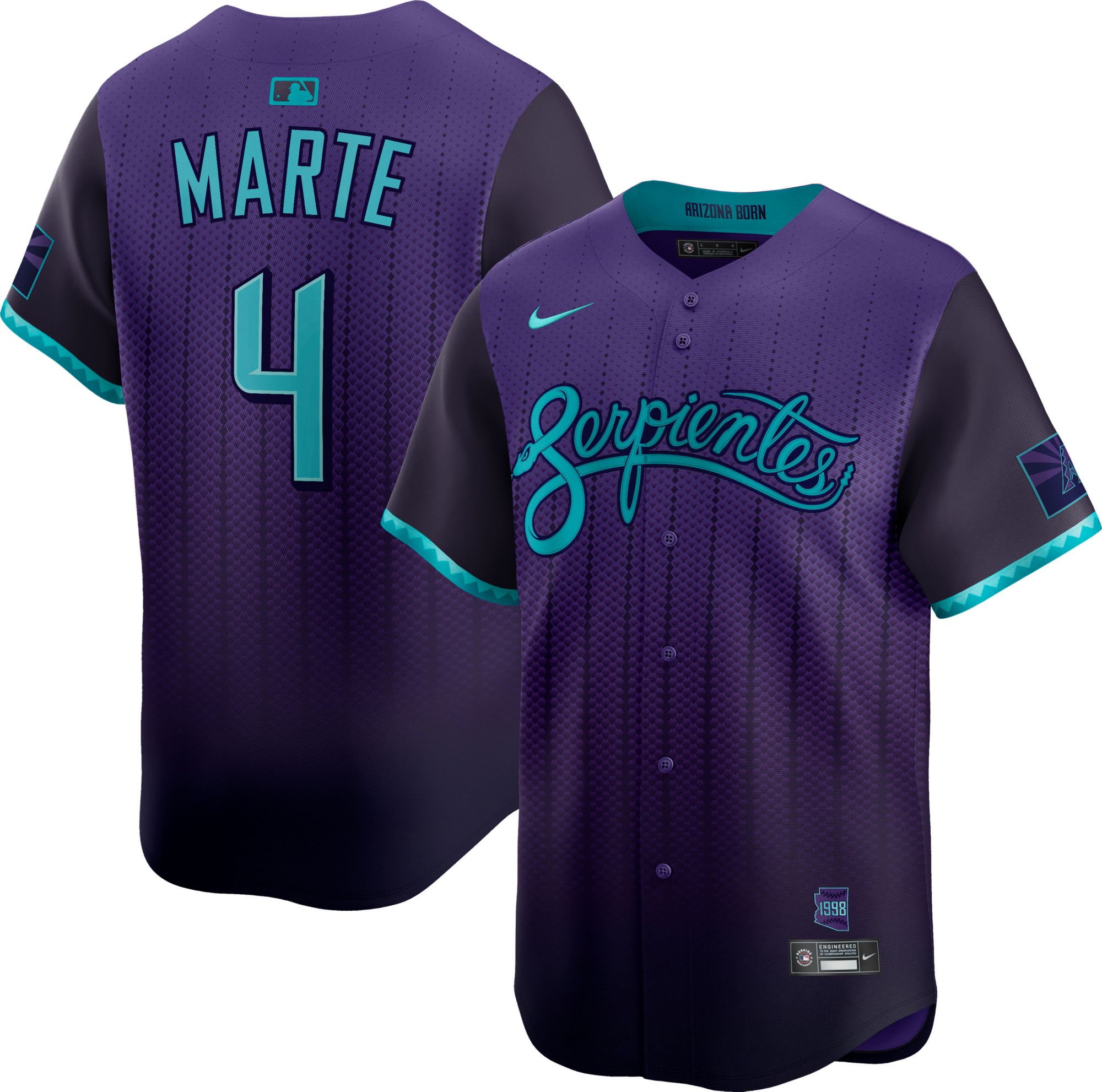 Nike Men's Arizona Diamondbacks Ketel Marte #4 City Connect Purple Limited Vapor Jersey product image