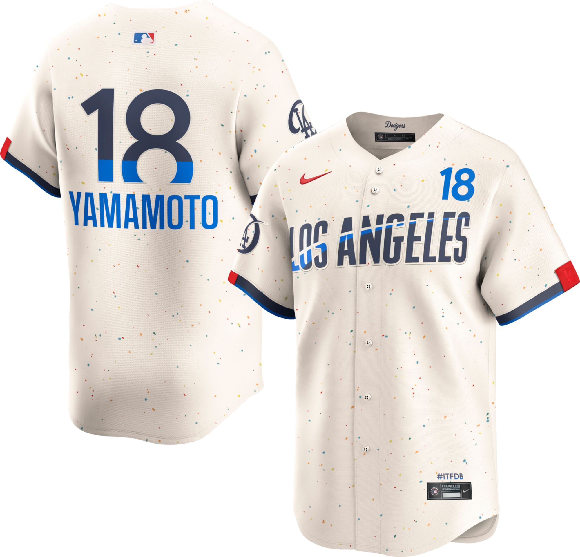 Nike Men's Los Angeles Dodgers City Connect Yoshinobu Yamamoto #18 Limited Vapor Jersey product image
