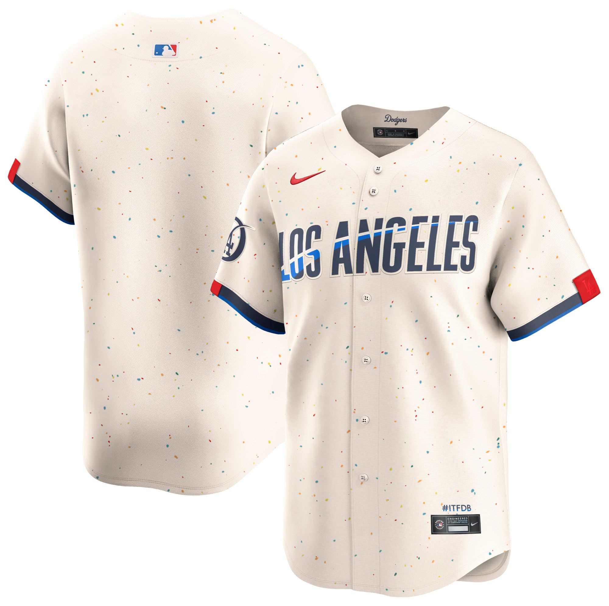 Nike Adult Los Angeles Dodgers City Connect Cream Blank Limited Jersey product image