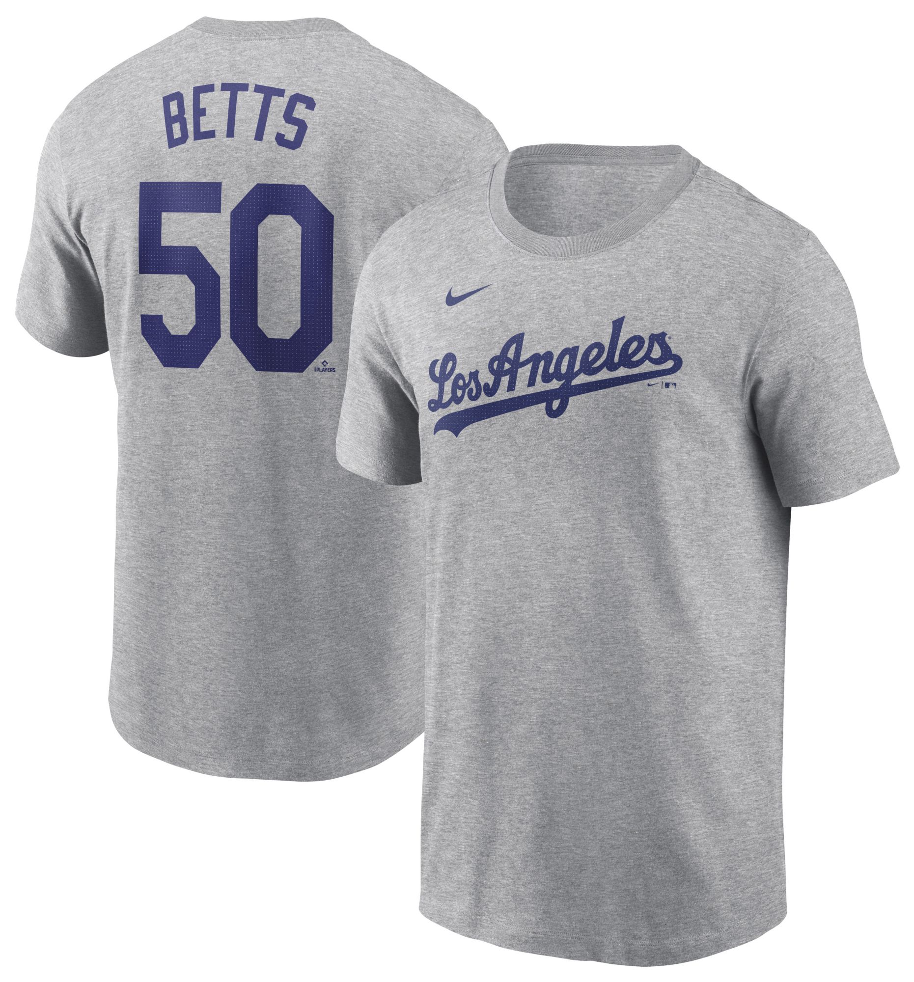 Nike Men's Los Angeles Dodgers Mookie Betts #50 Gray T-Shirt