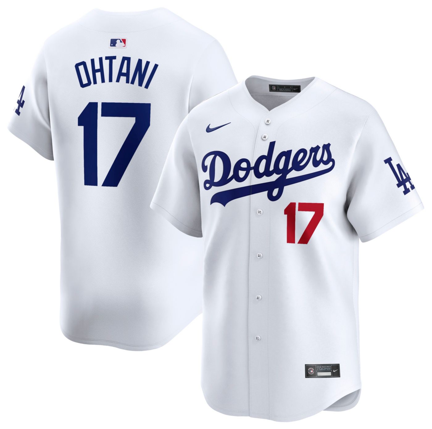 Nike Men's Los Angeles Dodgers Shohei Ohtani #17 White Limited Home Jersey | Dick's Sporting Goods Nike Men's Los Angeles Dodgers Shohei Ohtani #17 White Limited Home Jersey | Dick's Sporting Goods