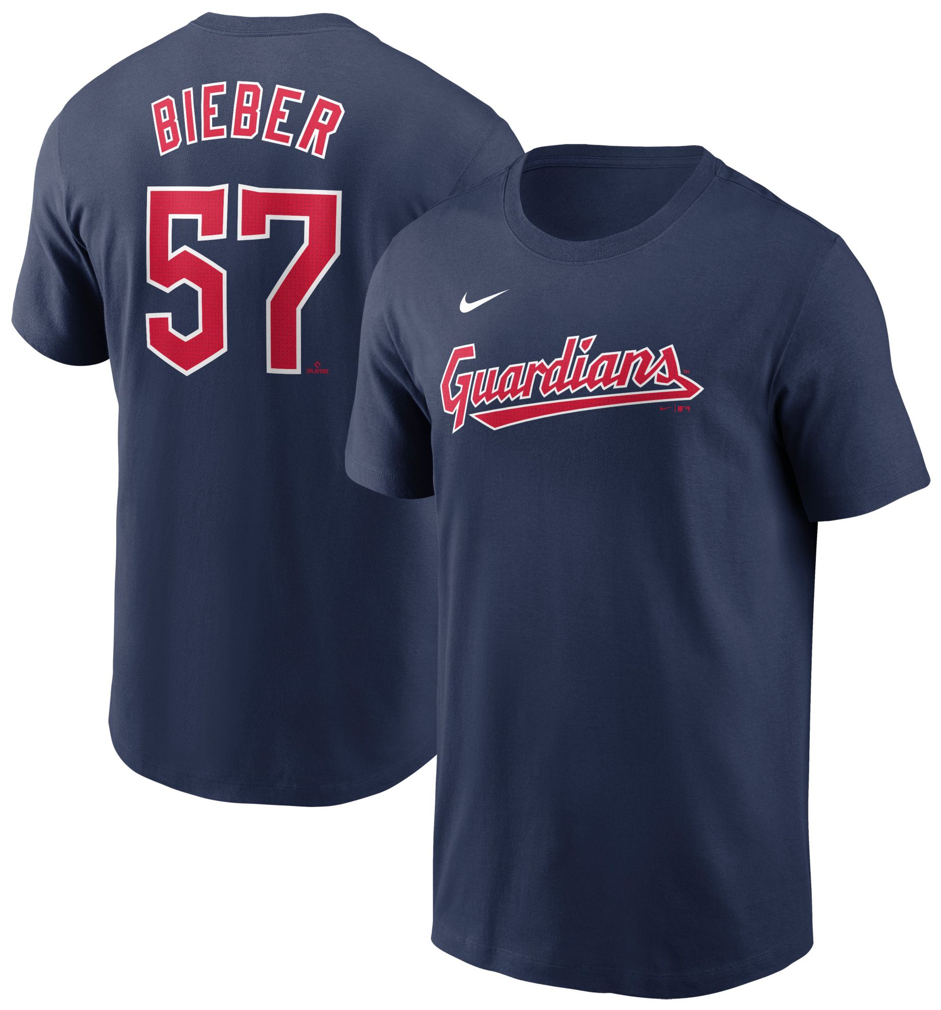 Nike Men's Cleveland Guardians Shane Bieber #57 Navy T-Shirt product image