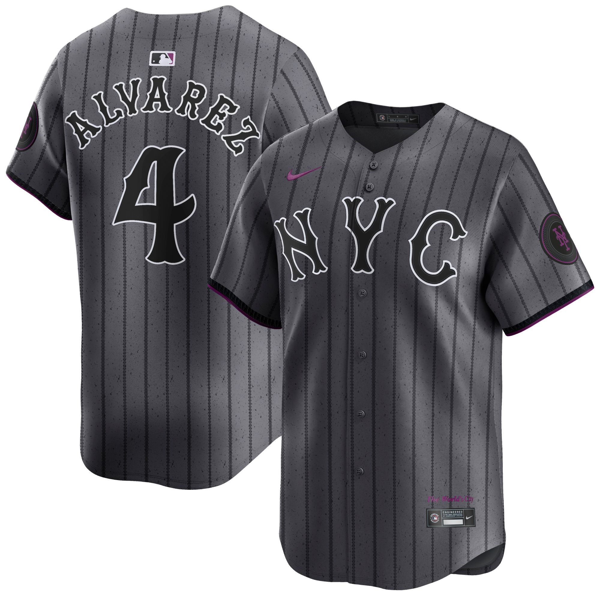 Nike Adult New York Mets City Connect Grey Francisco Alvarez #4 Limited Jersey product image