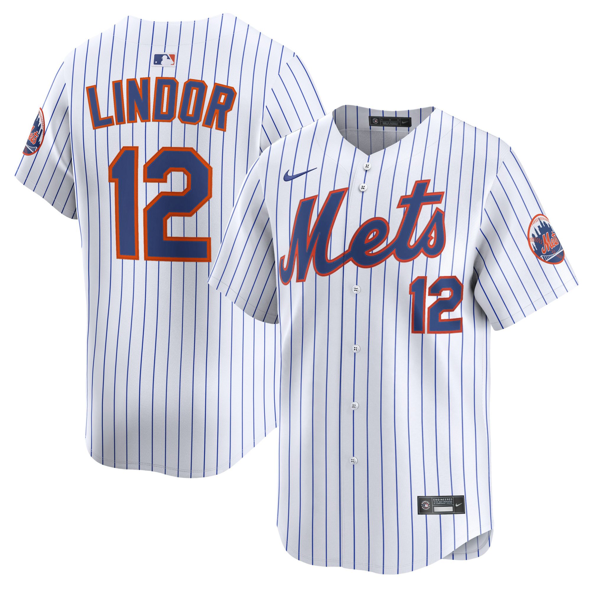 Nike Men's New York Mets Francisco Lindor #12 White Limited Jersey product image