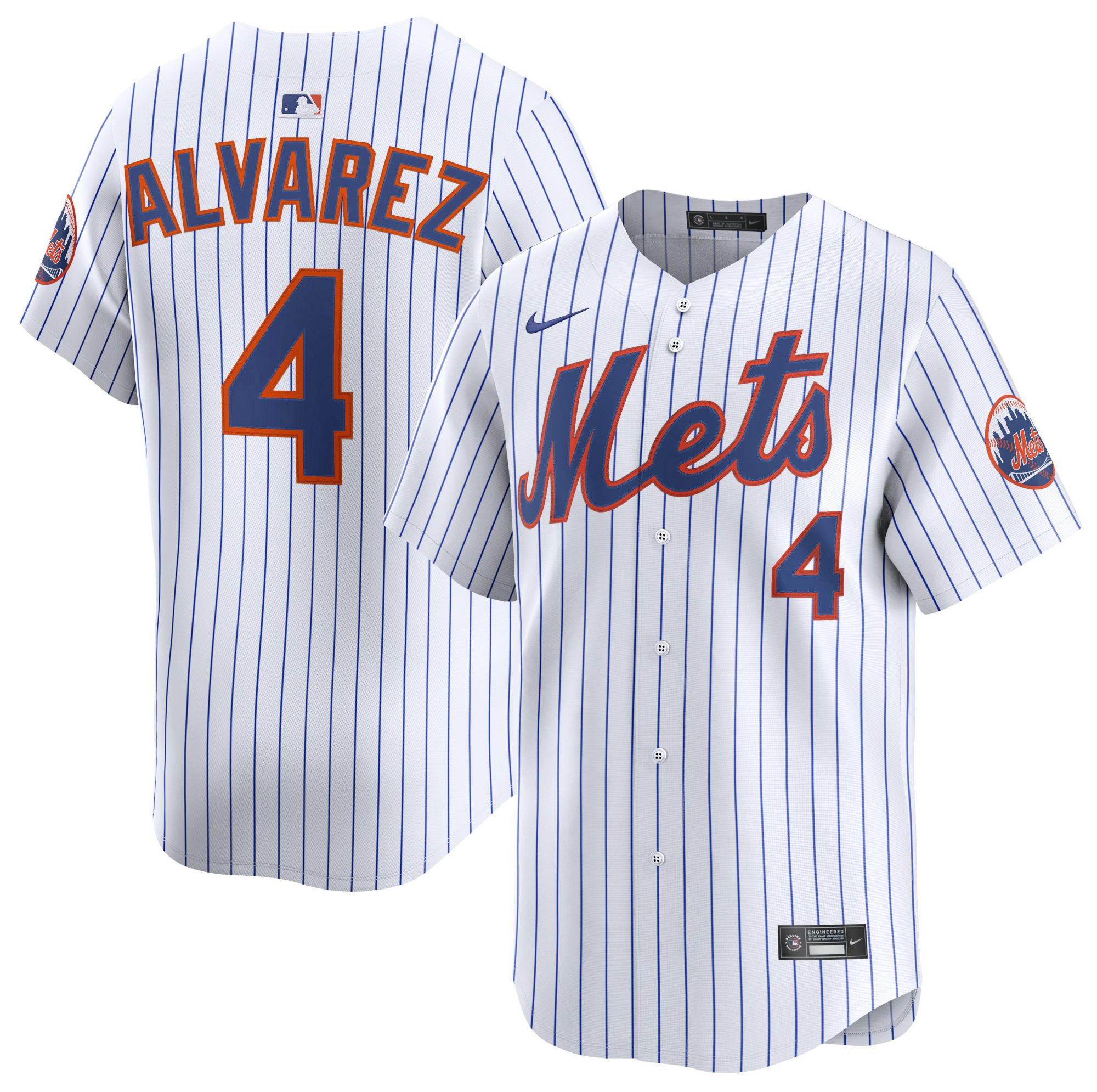 Nike Men's New York Mets Francisco Alvarez #4 White Limited Jersey product image