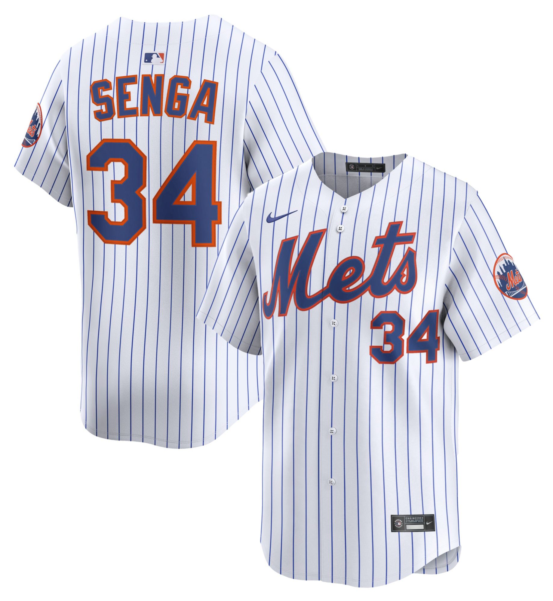 Nike Men's New York Mets Kodai Senga #34 White Limited Jersey product image