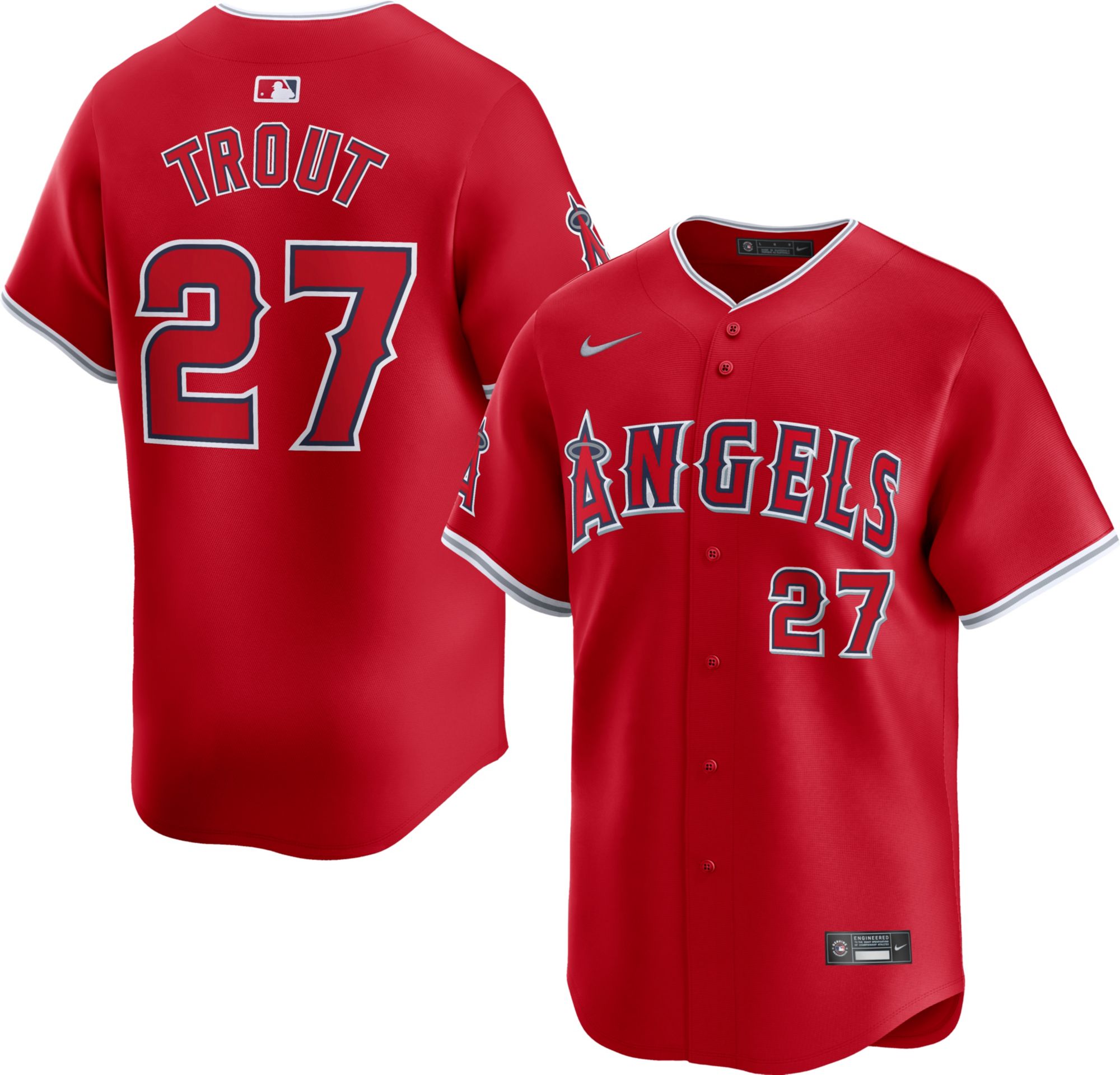 Nike Men's Los Angeles Angels Mike Trout #27 Red Limited Vapor Jersey product image