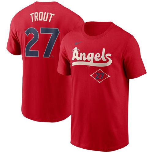 Nike Youth Los Angeles Angels Red Mike Trout #27 T-Shirt | Dick's