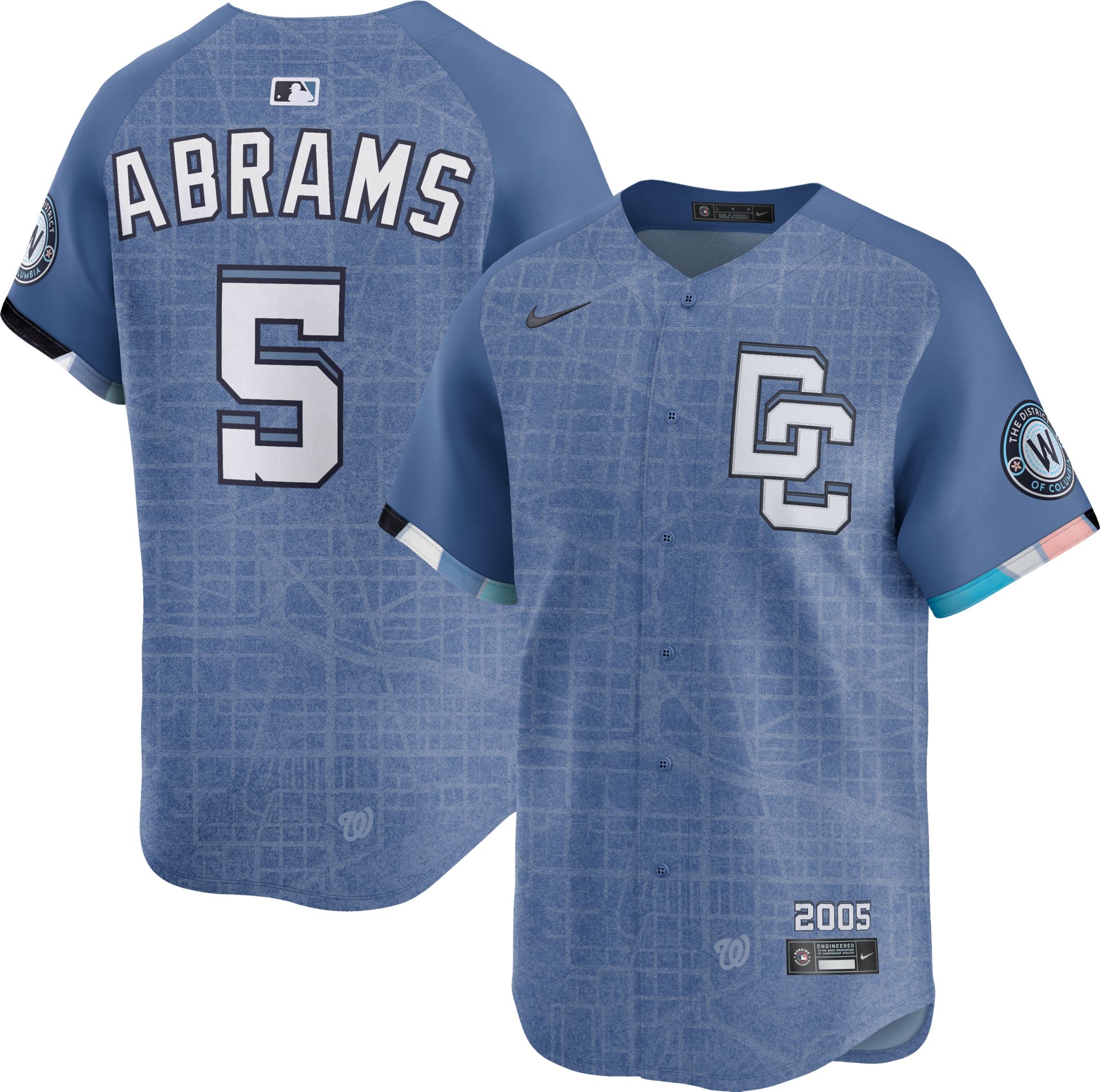 Nike Men's Washington Nationals CJ Abrams #5 City Connect Blue Limited Vapor Jersey product image