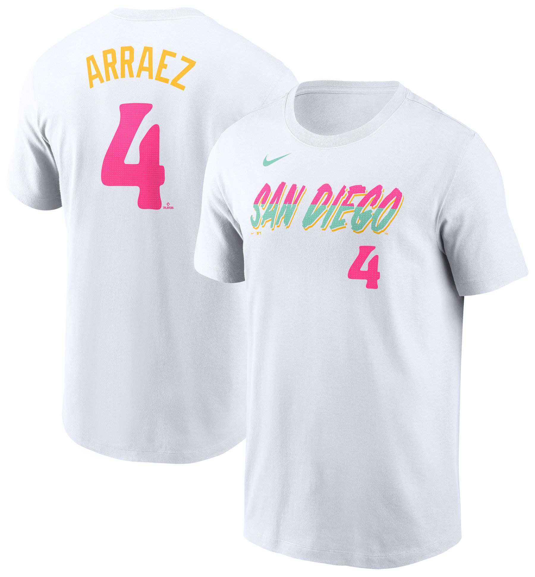 Nike Adult San Diego Padres Luis Arraez #4 White T-Shirt product image