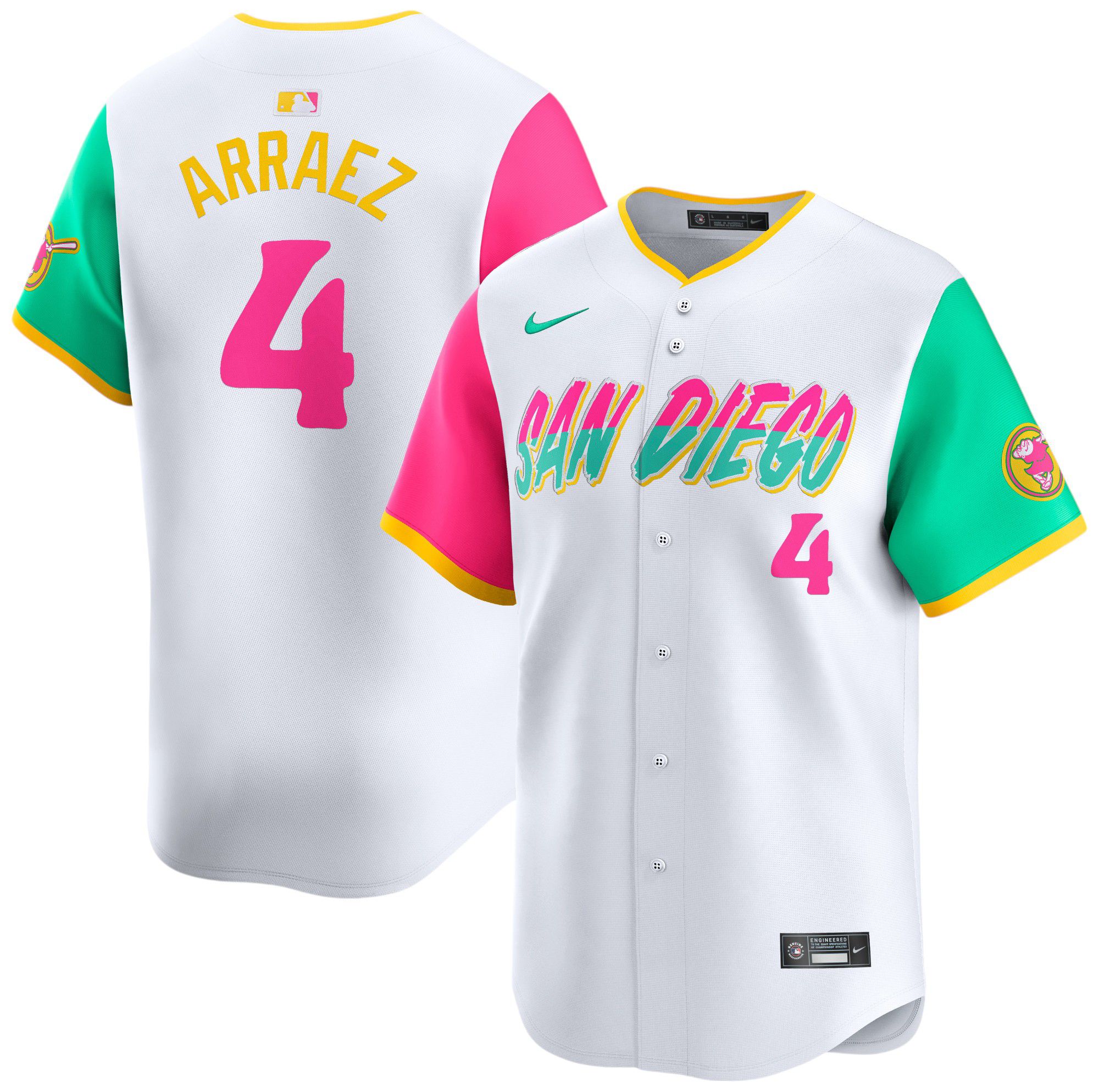 Nike Adult San Diego Padres Luis Arraez #4 City Connect White Blue Limited Jersey product image