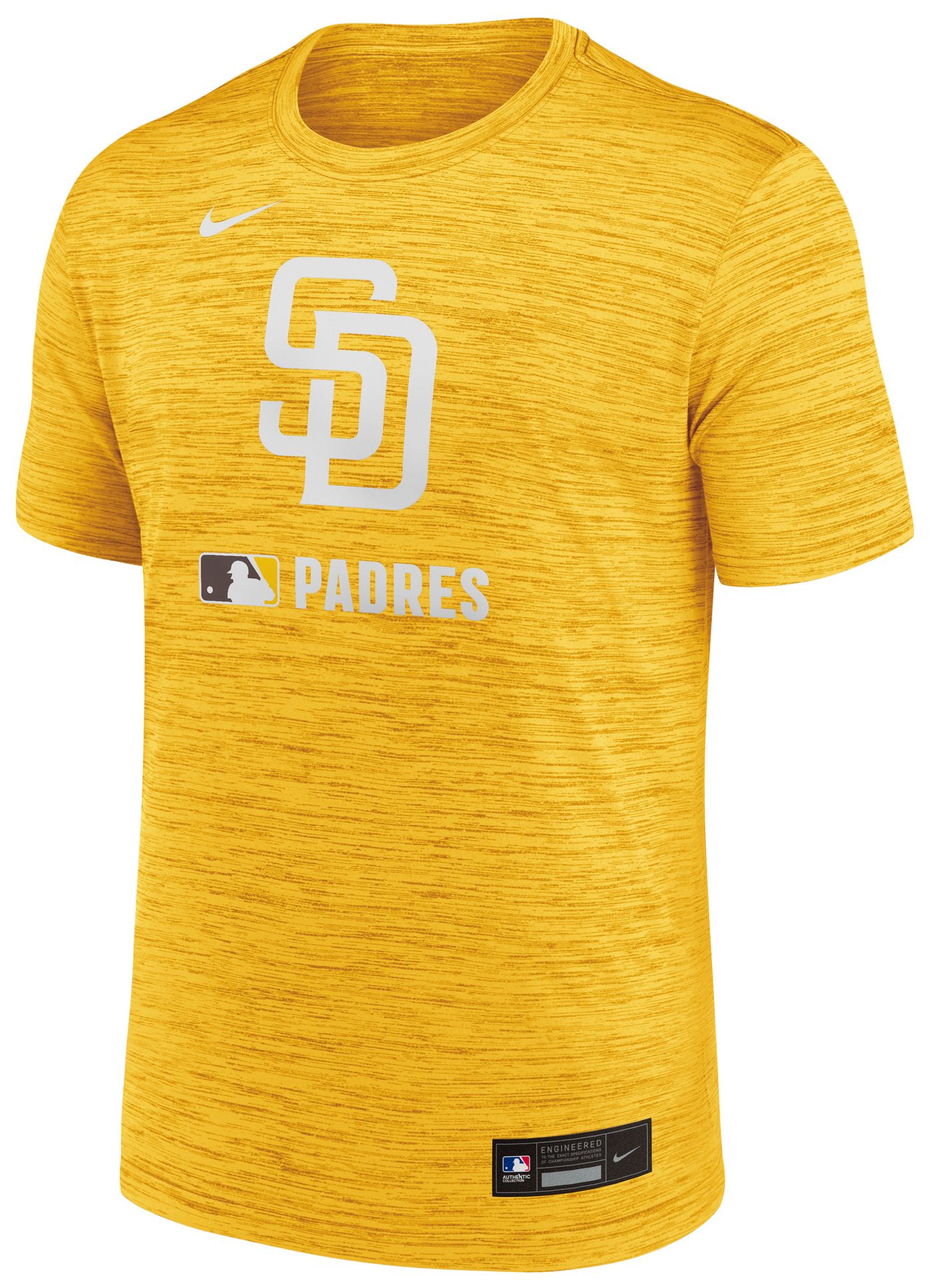 Nike Men's San Diego Padres Yellow Authentic Collection Velocity T-Shirt product image