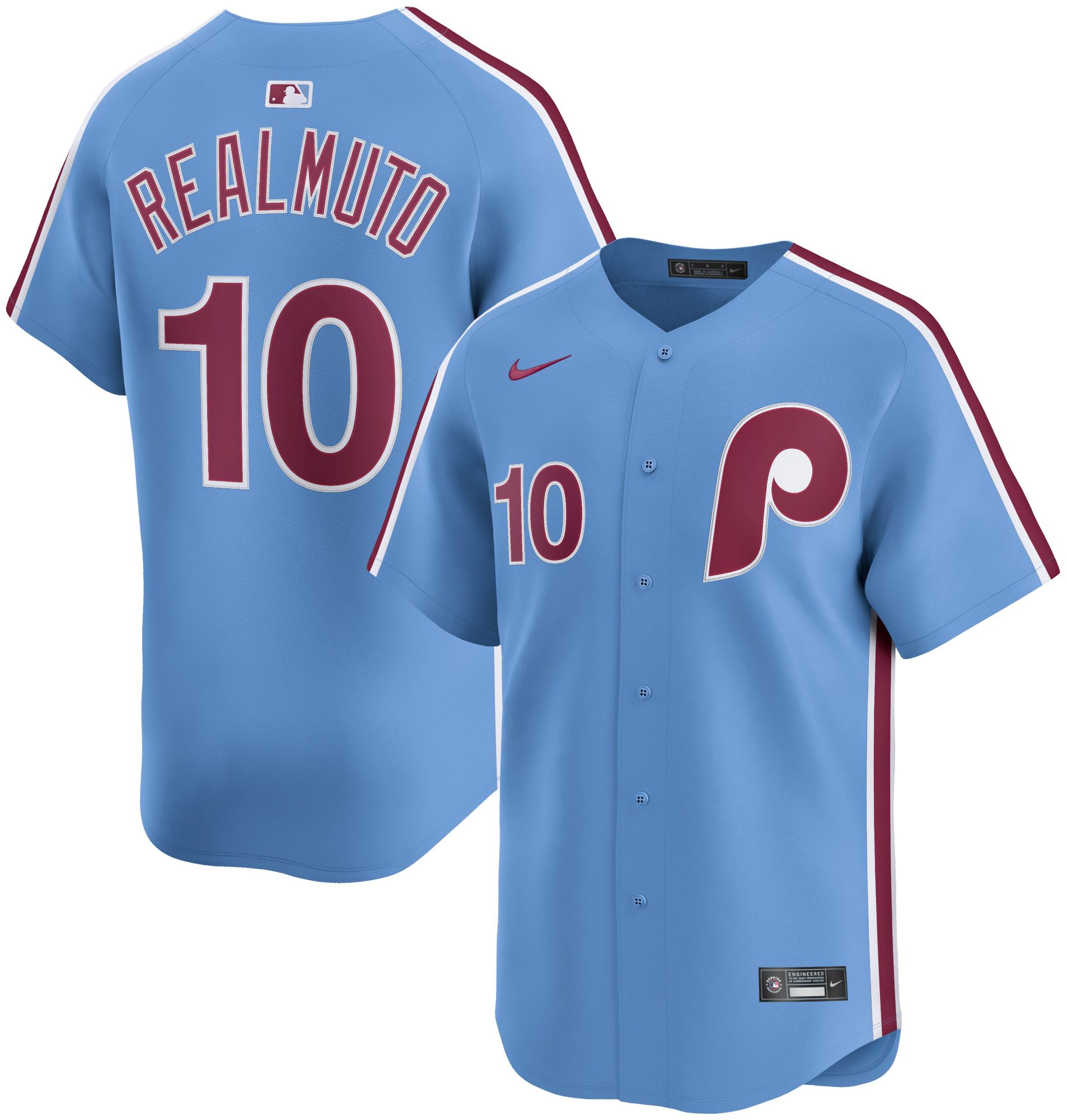 Nike Adult Philadelphia Phillies J.T. Realmuto #10 Light Blue Limited Jersey product image