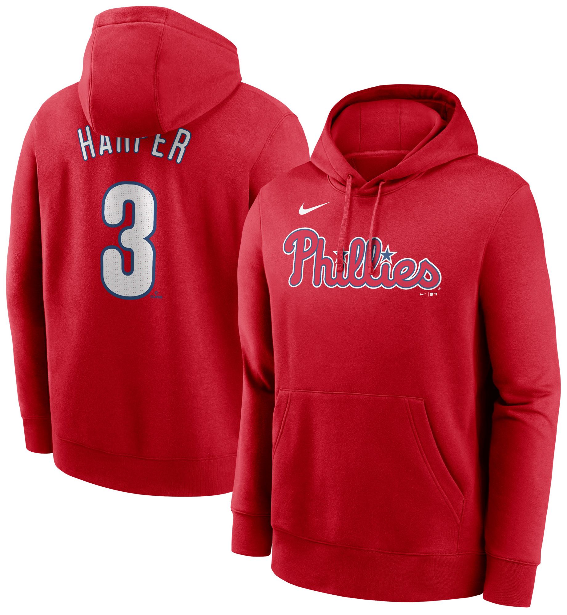 Nike Men's Philadelphia Phillies Bryce Harper #3 Red Pullover Hoodie product image