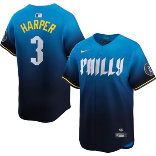 Nike Men's Philadelphia Phillies Blue City Connect Bryce Harper #3