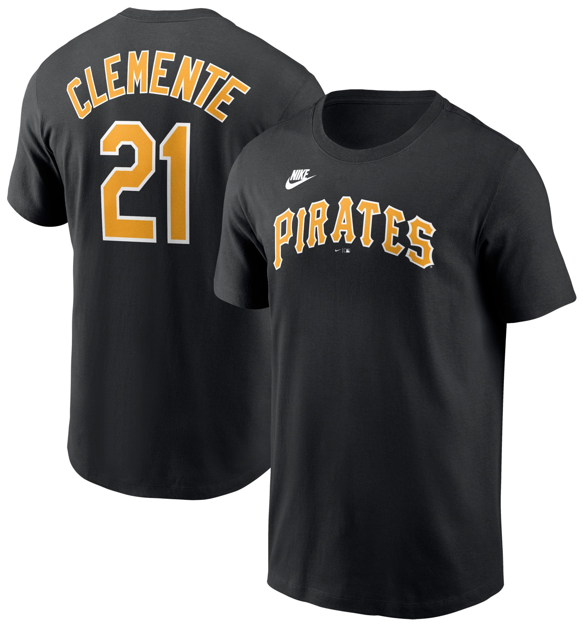 Nike Men's Pittsburgh Pirates Roberto Clemente #21 Black Cooperstown T-Shirt product image