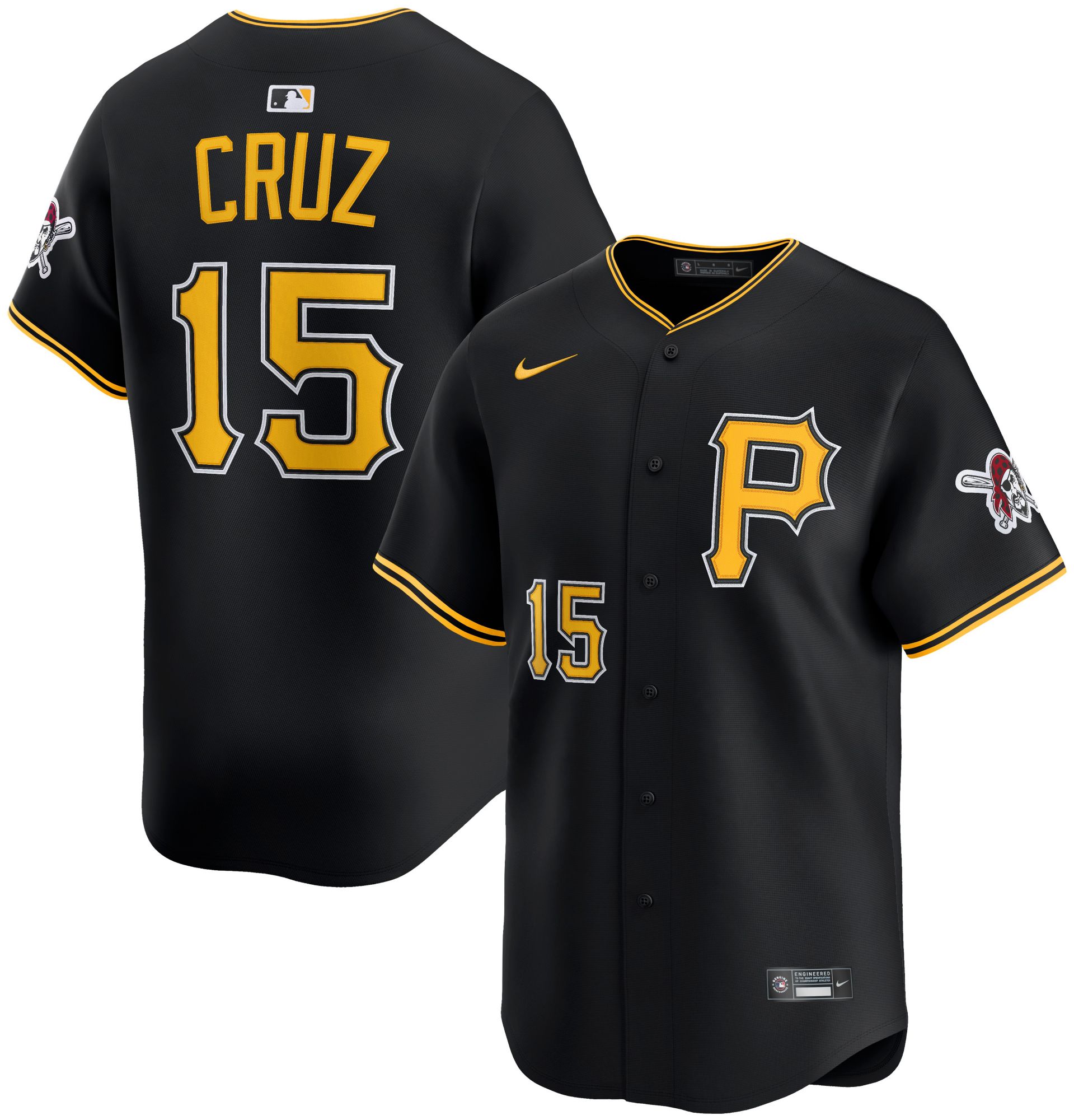 Nike Adult Pittsburgh Pirates Black Oneil Cruz #15 Limited Jersey product image
