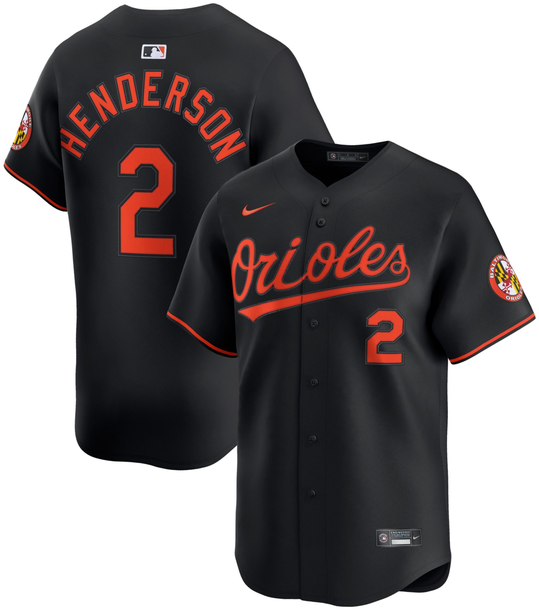 Nike Adult Baltimore Orioles Gunnar Henderson #2 Black Limited Jersey product image