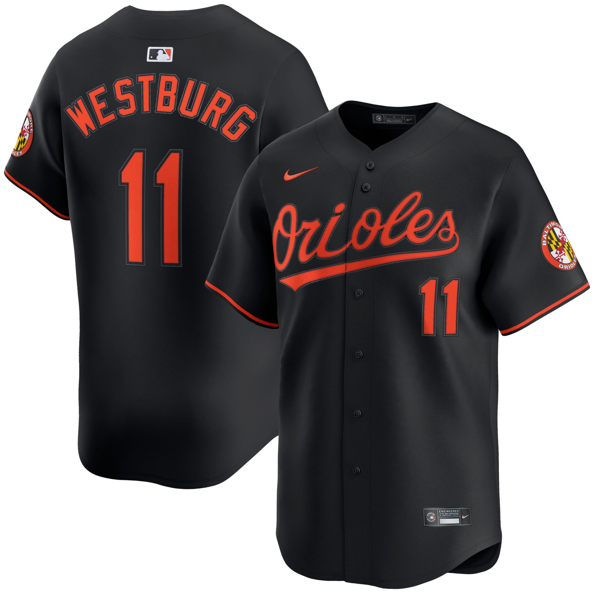 Nike Adult Baltimore Orioles Jordan Westburg #11 Black Limited Jersey product image