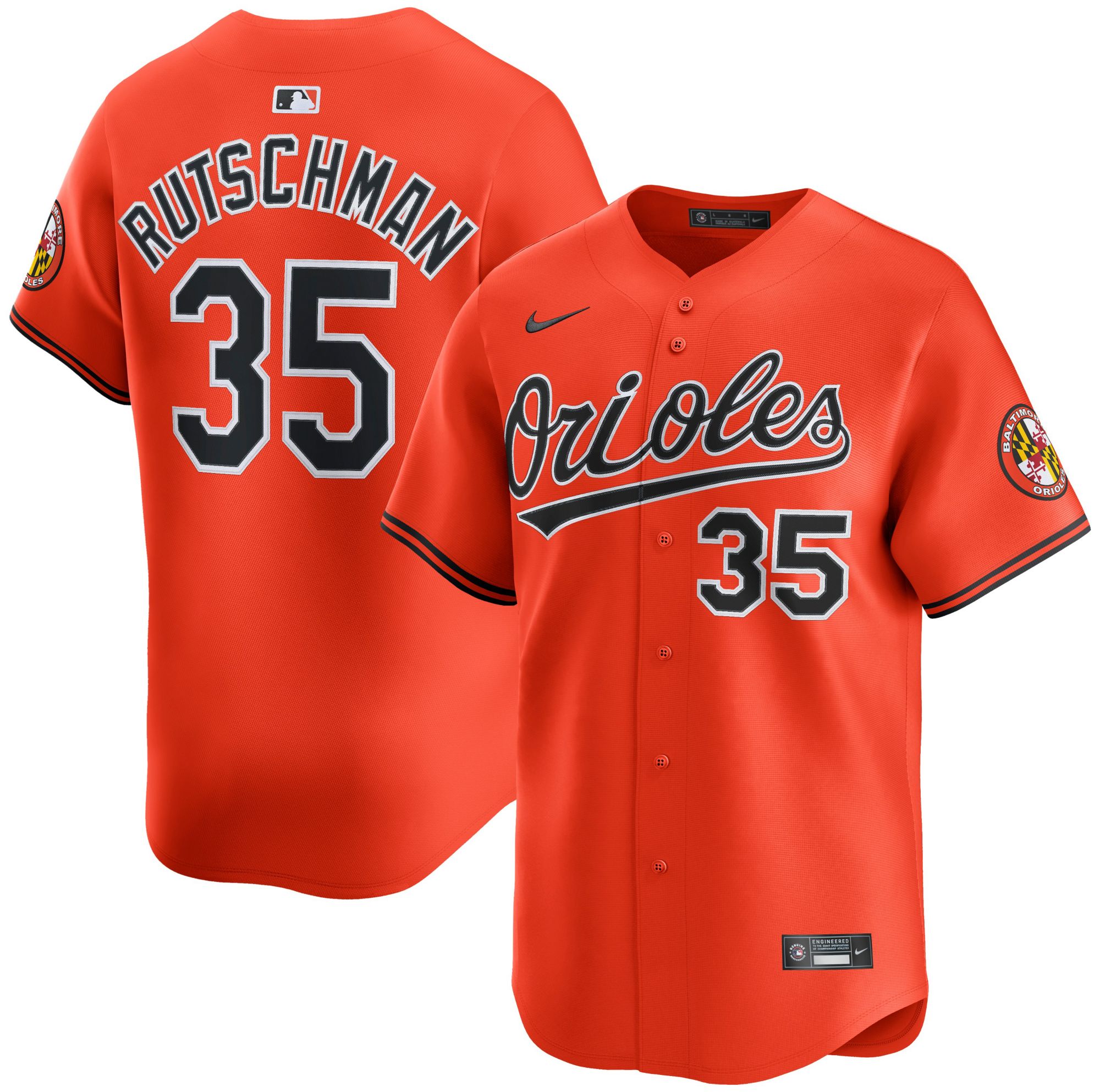 Nike Men's Baltimore Orioles Orange Adley Rutschman #35 Limited Jersey product image