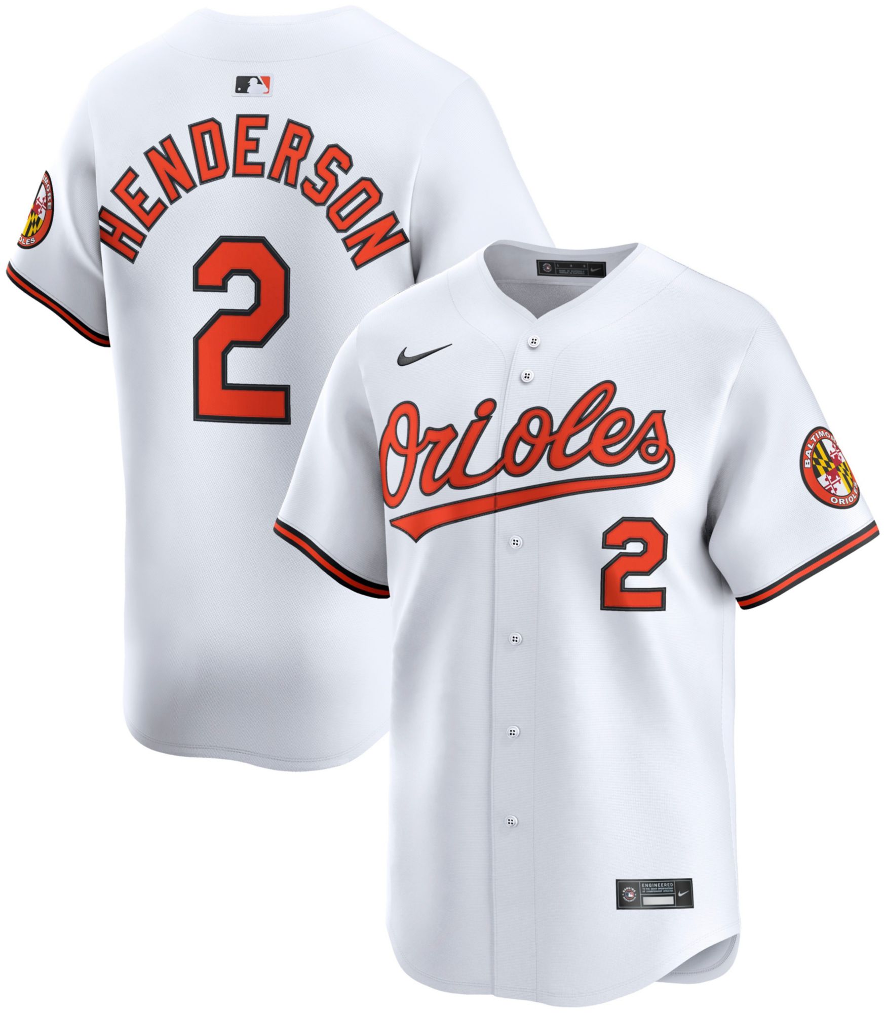 Nike Men's Baltimore Orioles White Gunnar Henderson #2 Limited Jersey product image