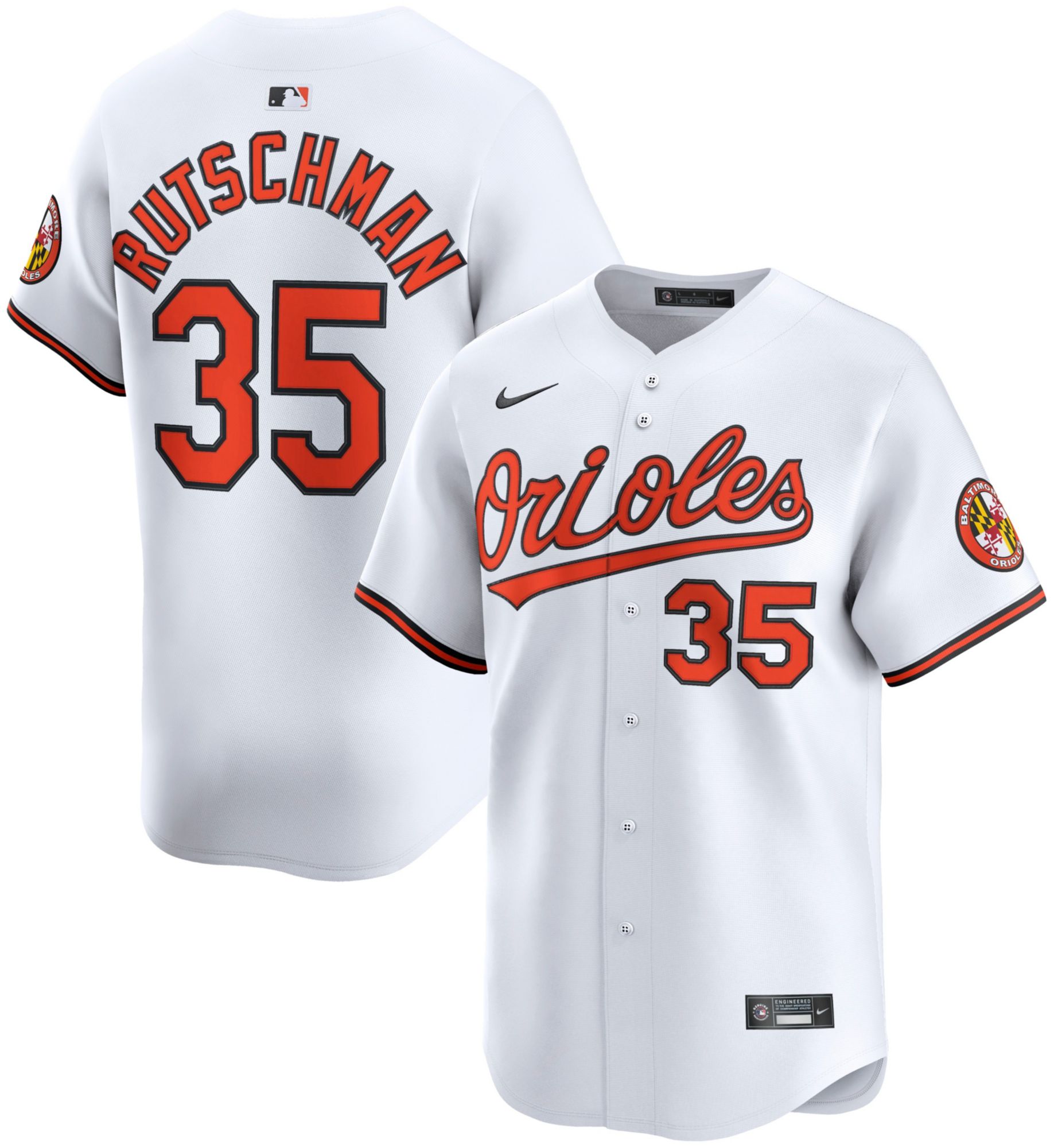 Nike Men's Baltimore Orioles White Adley Rutschman #35 Limited Jersey product image