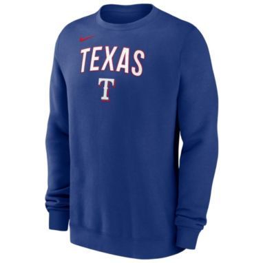 sorry, Nike Adult Texas Rangers Fleece Blue Crewneck Sweatshirt is currently out of stock