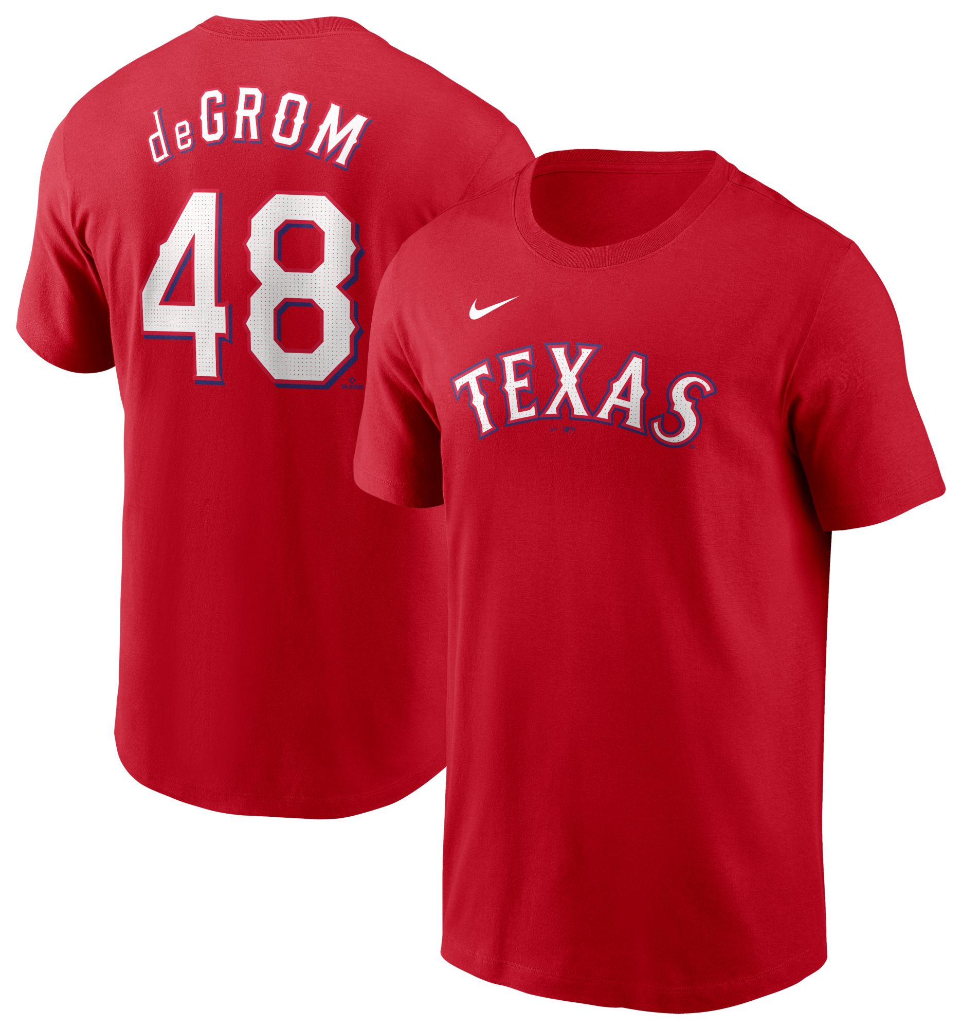 Nike Men's Texas Rangers Jacob deGrom #48 Red T-Shirt product image