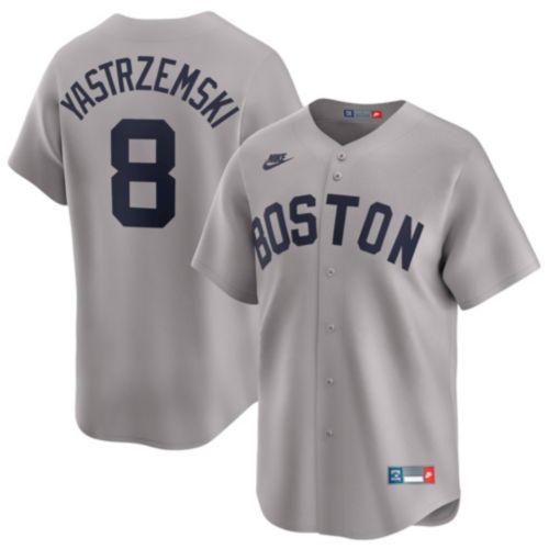 Nike Men's Boston Red Sox Grey Carl Yastrzemski #8 Cooperstown