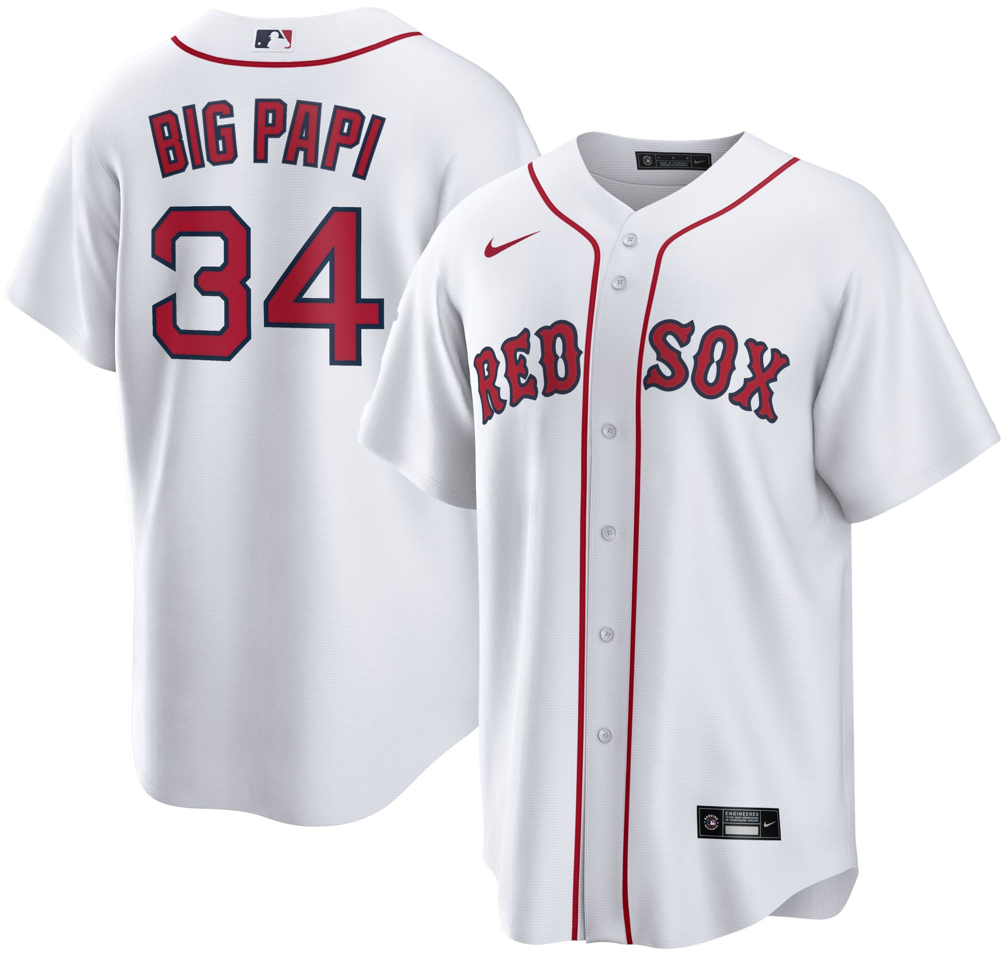Nike Men's Boston Red Sox White David Ortiz #34 Replica Jersey product image