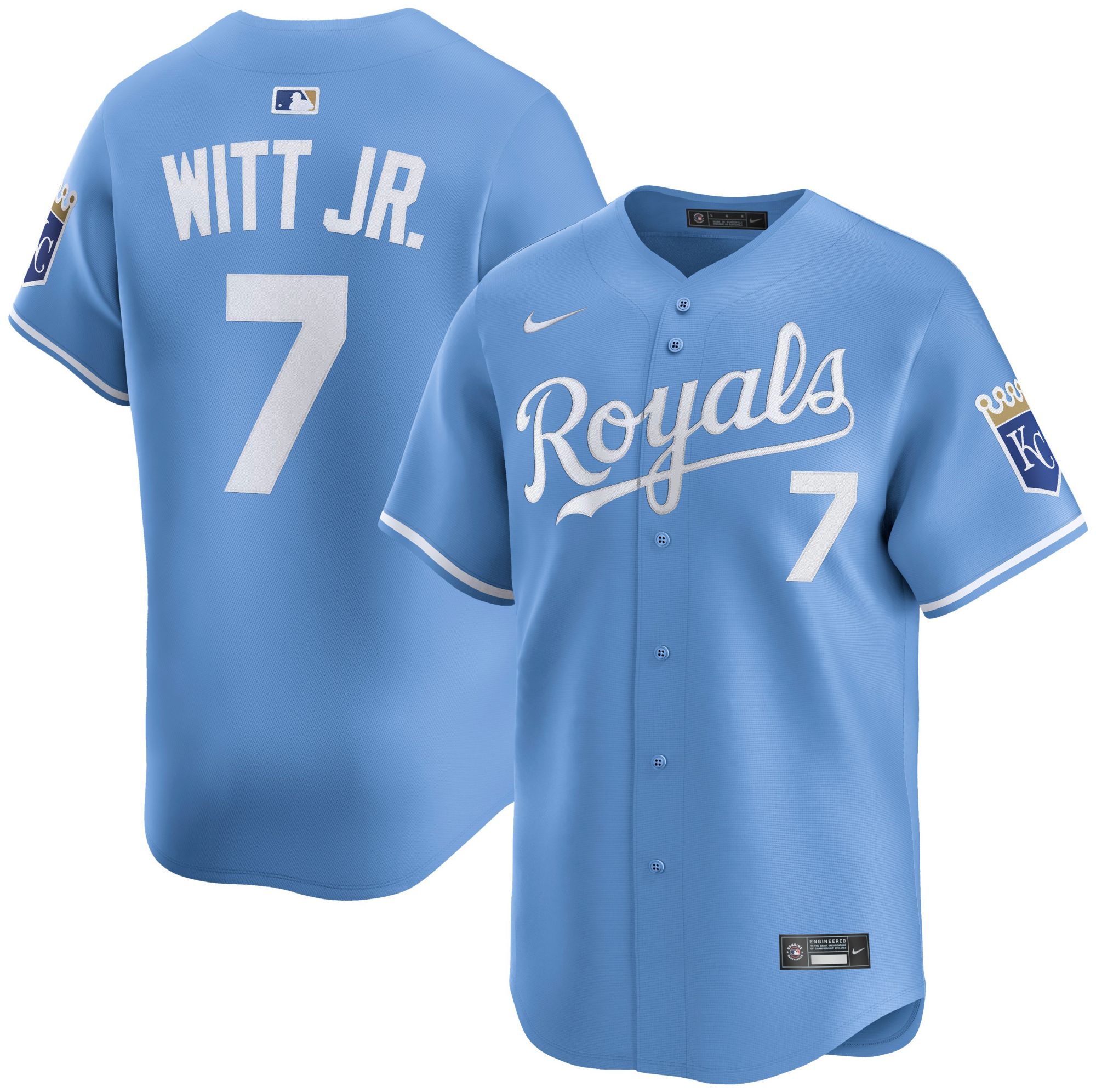 Nike Adult Kansas City Royals Bobby Witt Jr. #7 Blue Limited Jersey product image