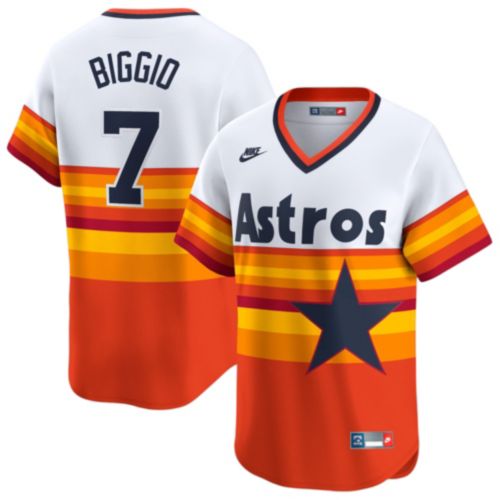 Nike Men's Houston Astros Nolan Ryan #34 White/Rainbow Limited