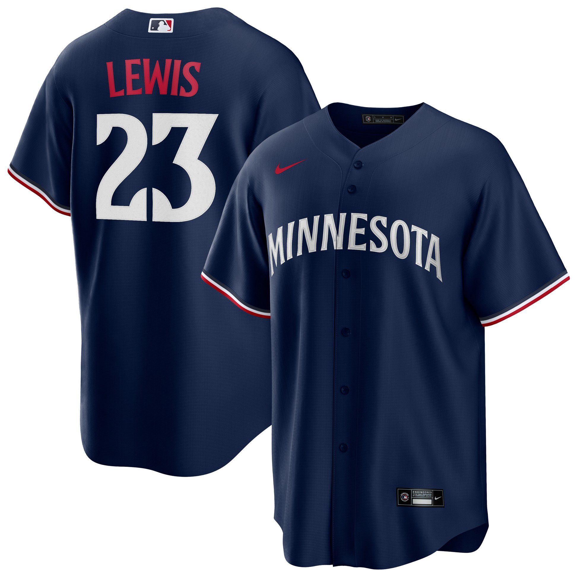 Nike Adult Minnesota Twins Royce Lewis #23 Navy Replica Jersey product image