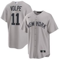 Nike Men's New York Yankees Grey Anthony Volpe #11 Replica Jersey