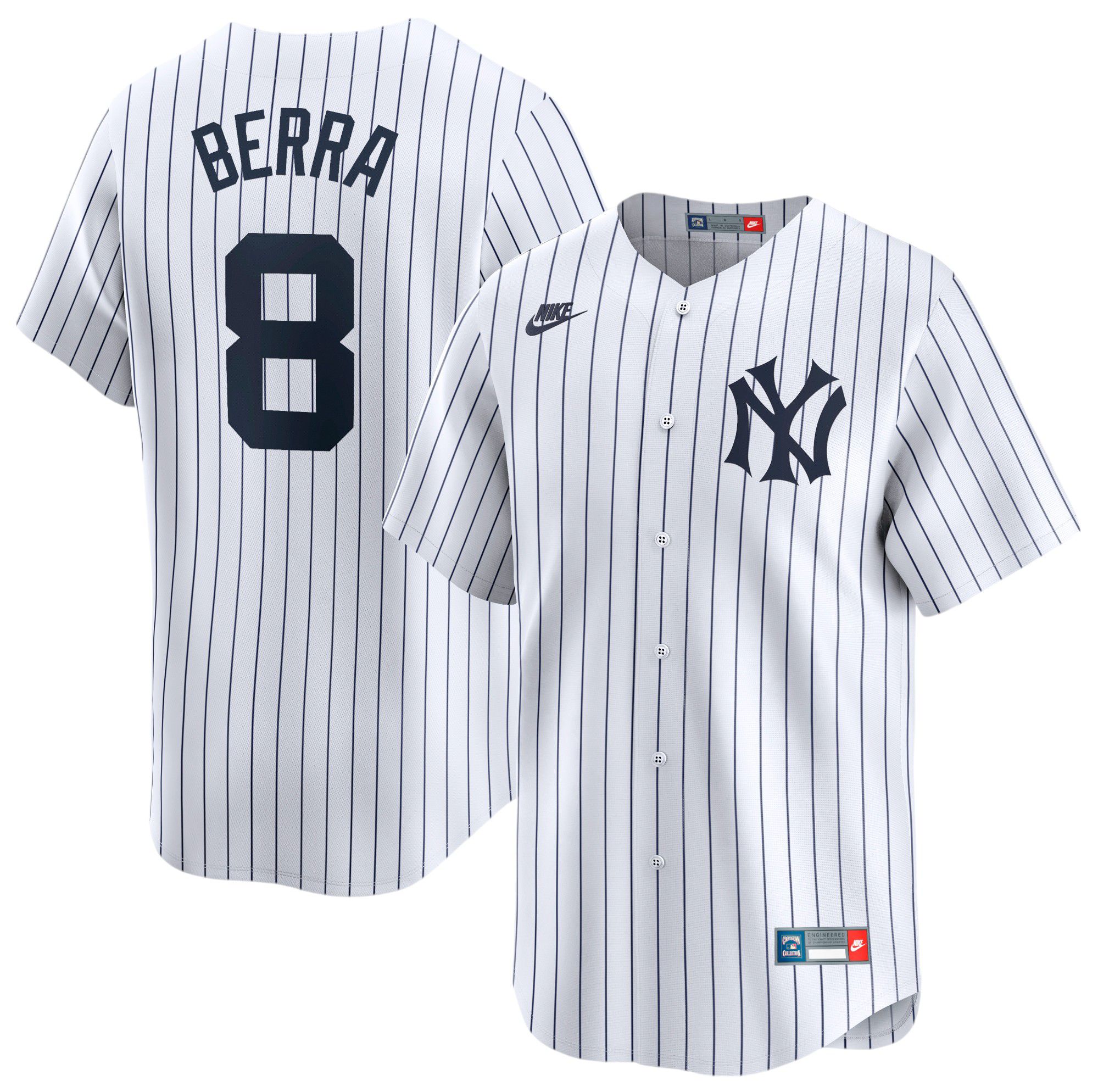Nike Men's New York Yankees Yogi Berra #8 White Cooperstown Limited Vapor Jersey product image