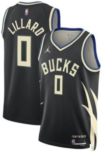 Jordan Adult Milwaukee Bucks Damian Lillard #0 Statement Jersey