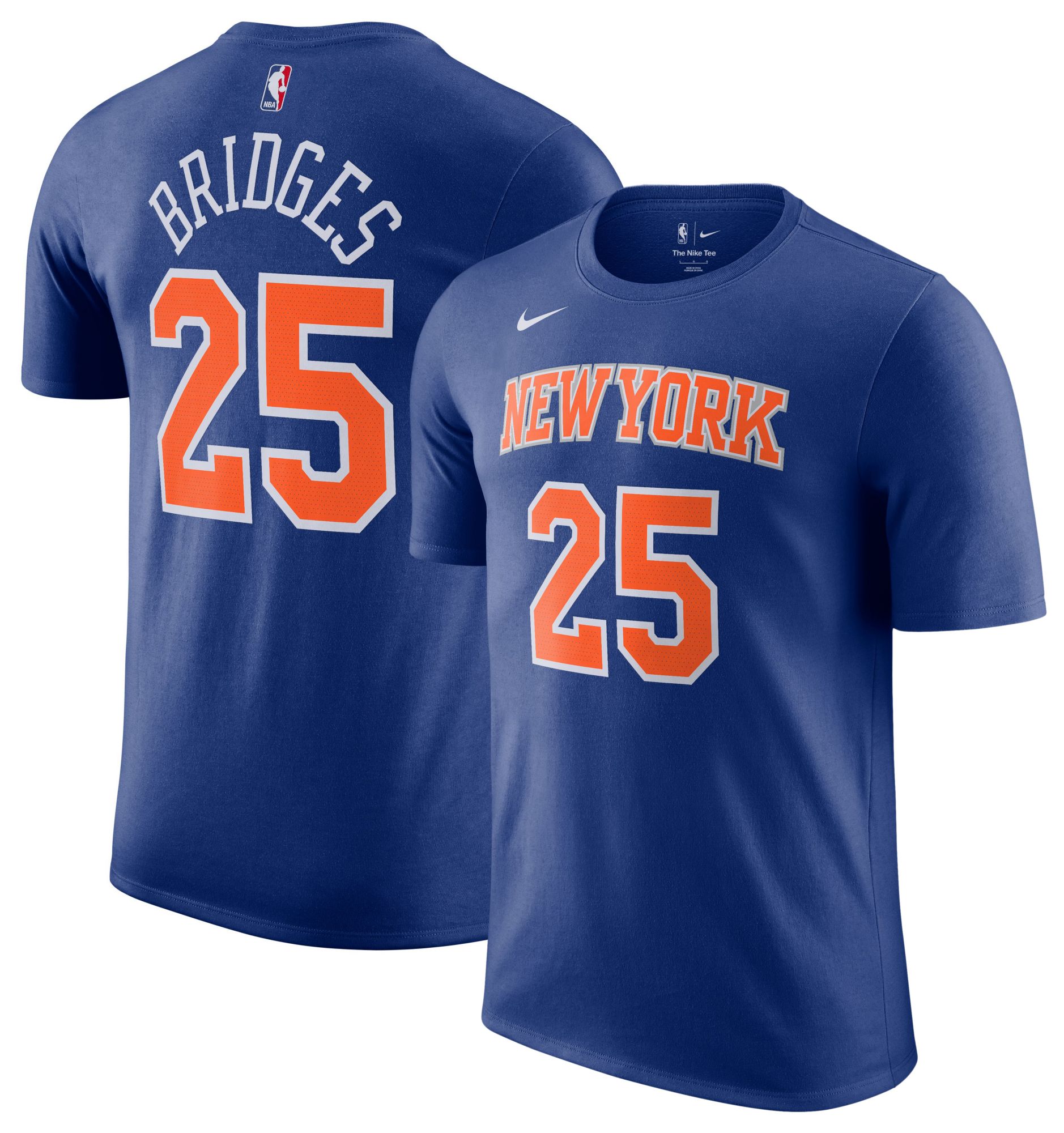 Nike Men's New York Knicks Mikal Bridges #25 Blue T-Shirt product image