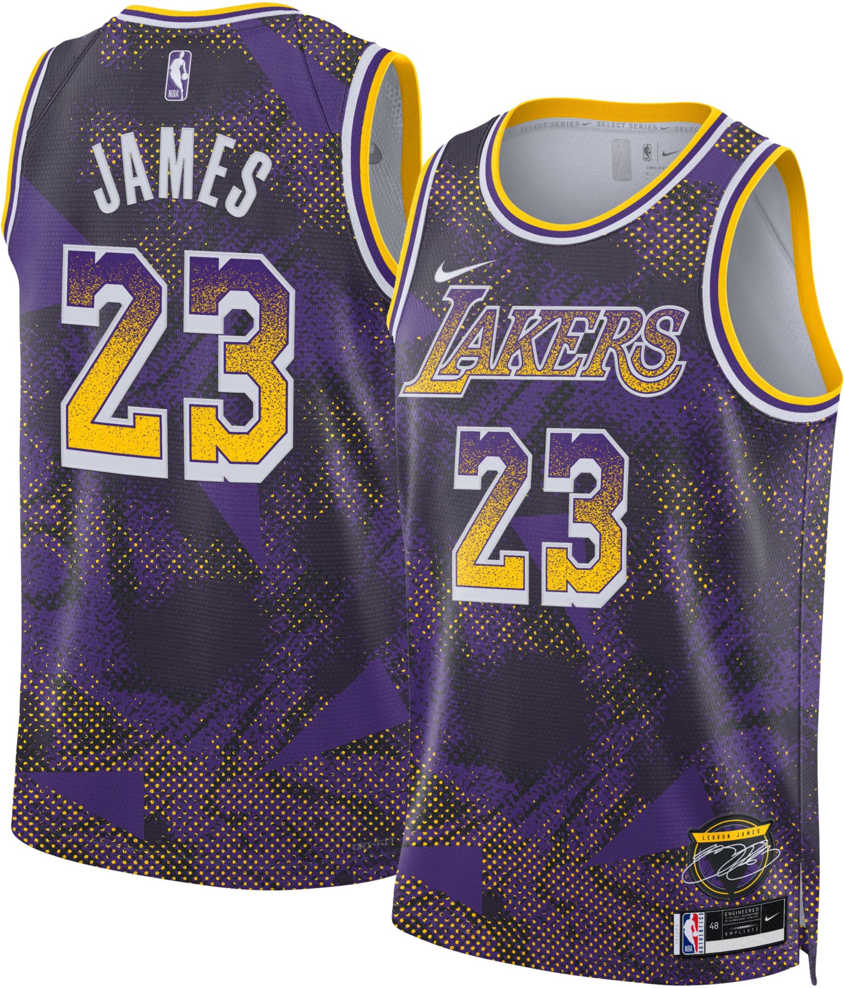 Nike Adult 2024-25 Select Series Los Angeles Lakers LeBron James #23 Purple Swingman Jersey product image