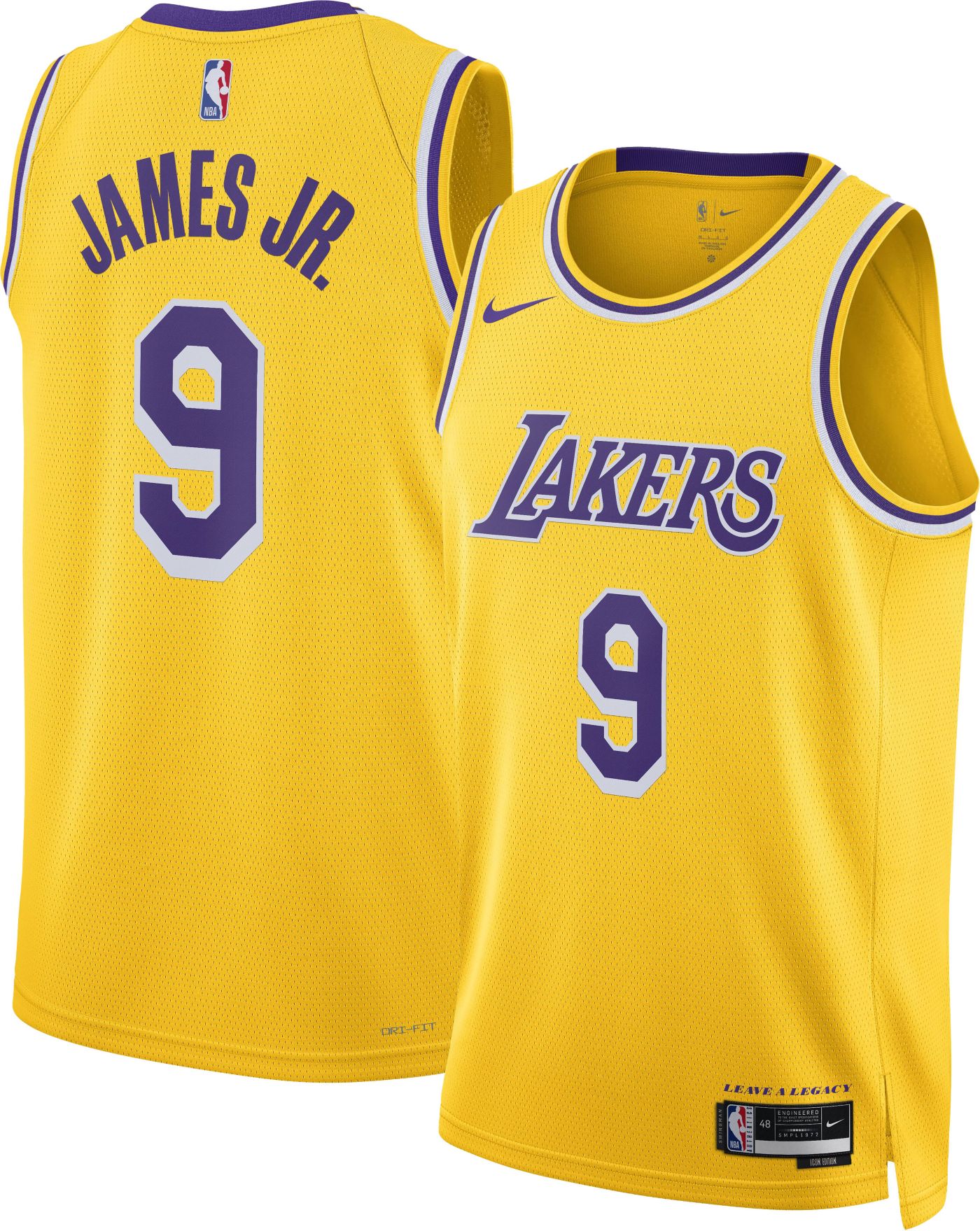 Nike Adult Los Angeles Lakers Bronny James 9 Icon Jersey Dick s Sporting Goods