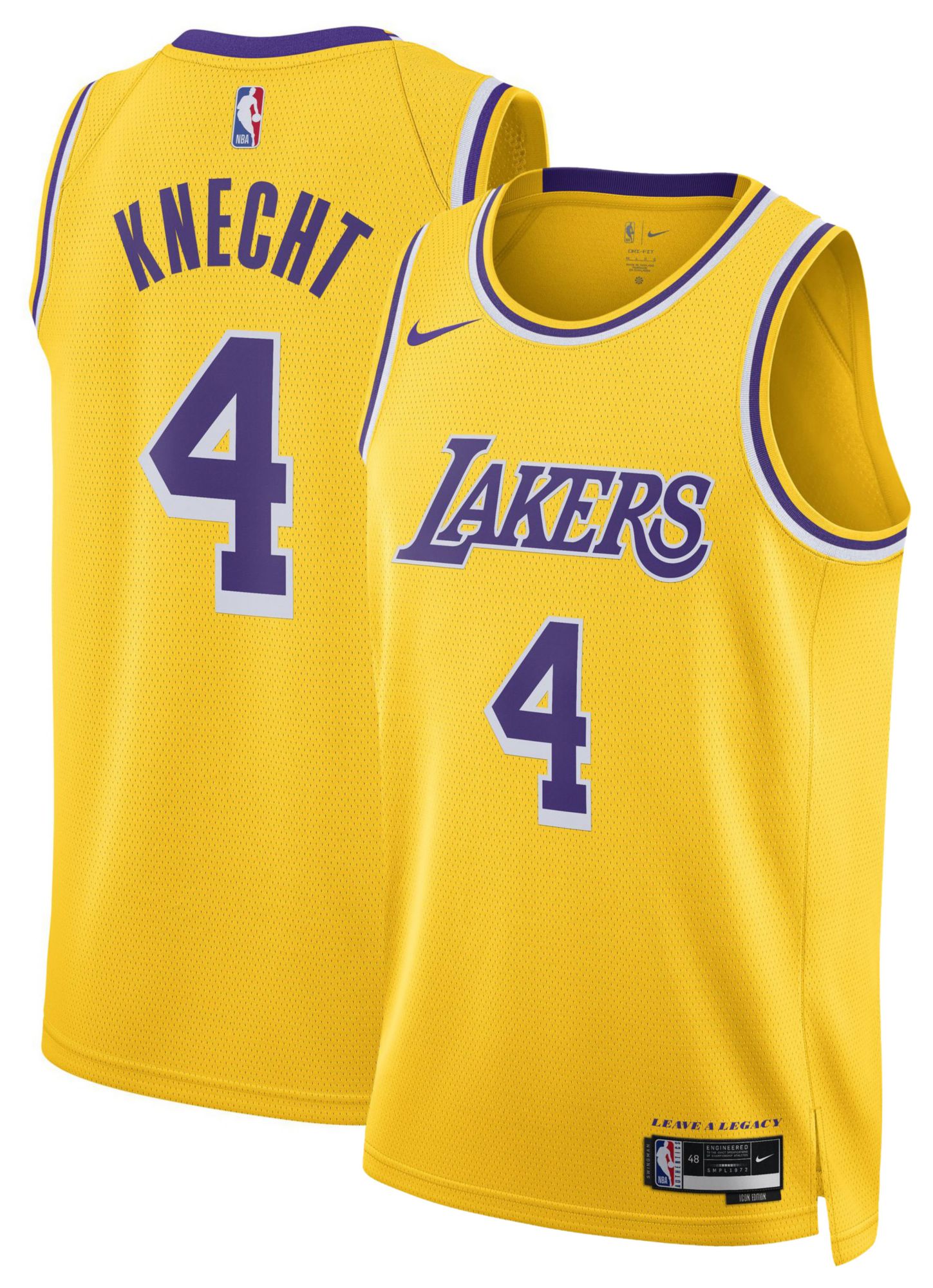 Nike Adult Los Angeles Lakers Dalton Knecht #4 Swingman Icon Jersey product image