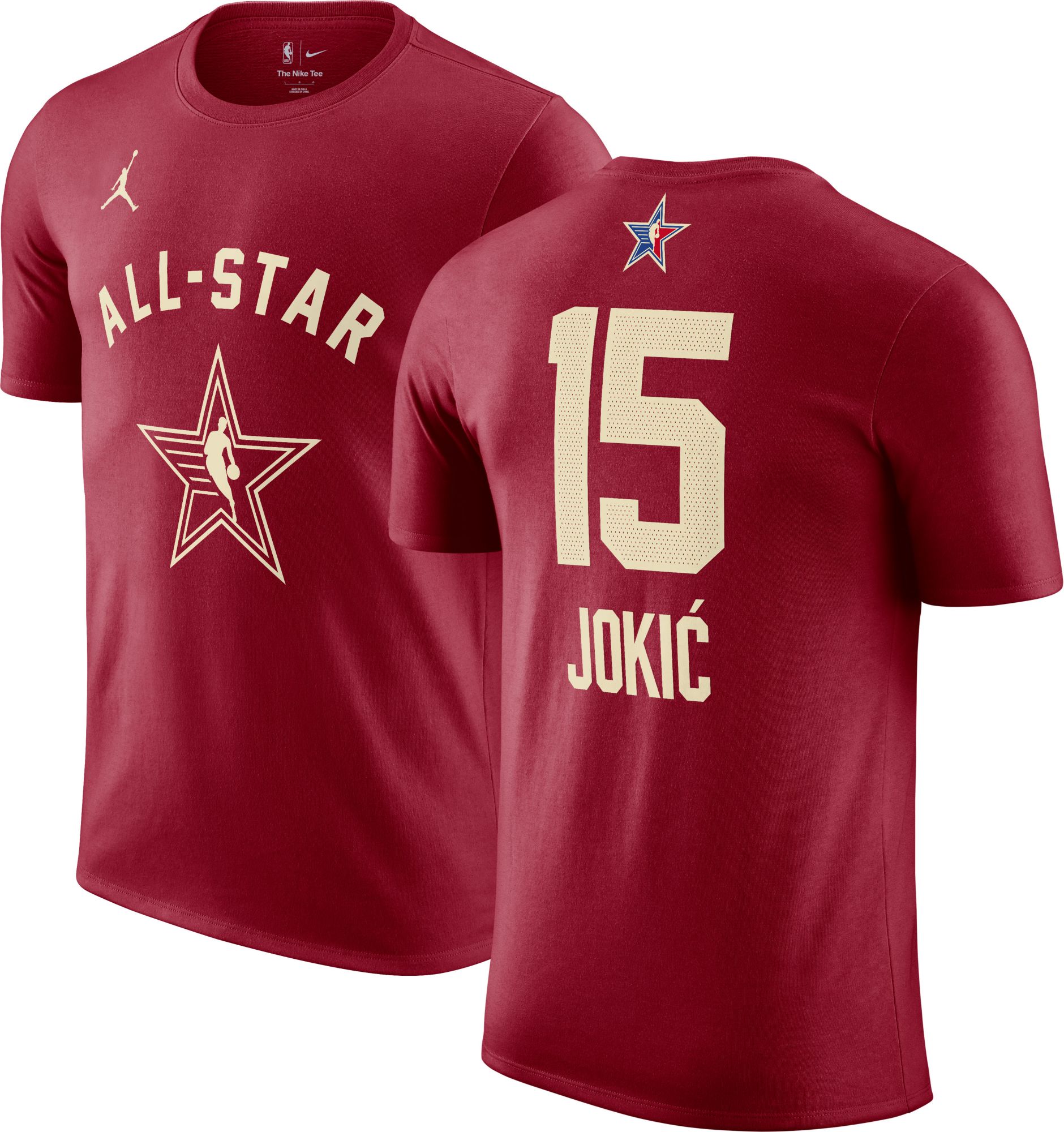 Nike Adult 2024 NBA All-Star Game Denver Nuggets Nikola Jokic #15 Red T-Shirt