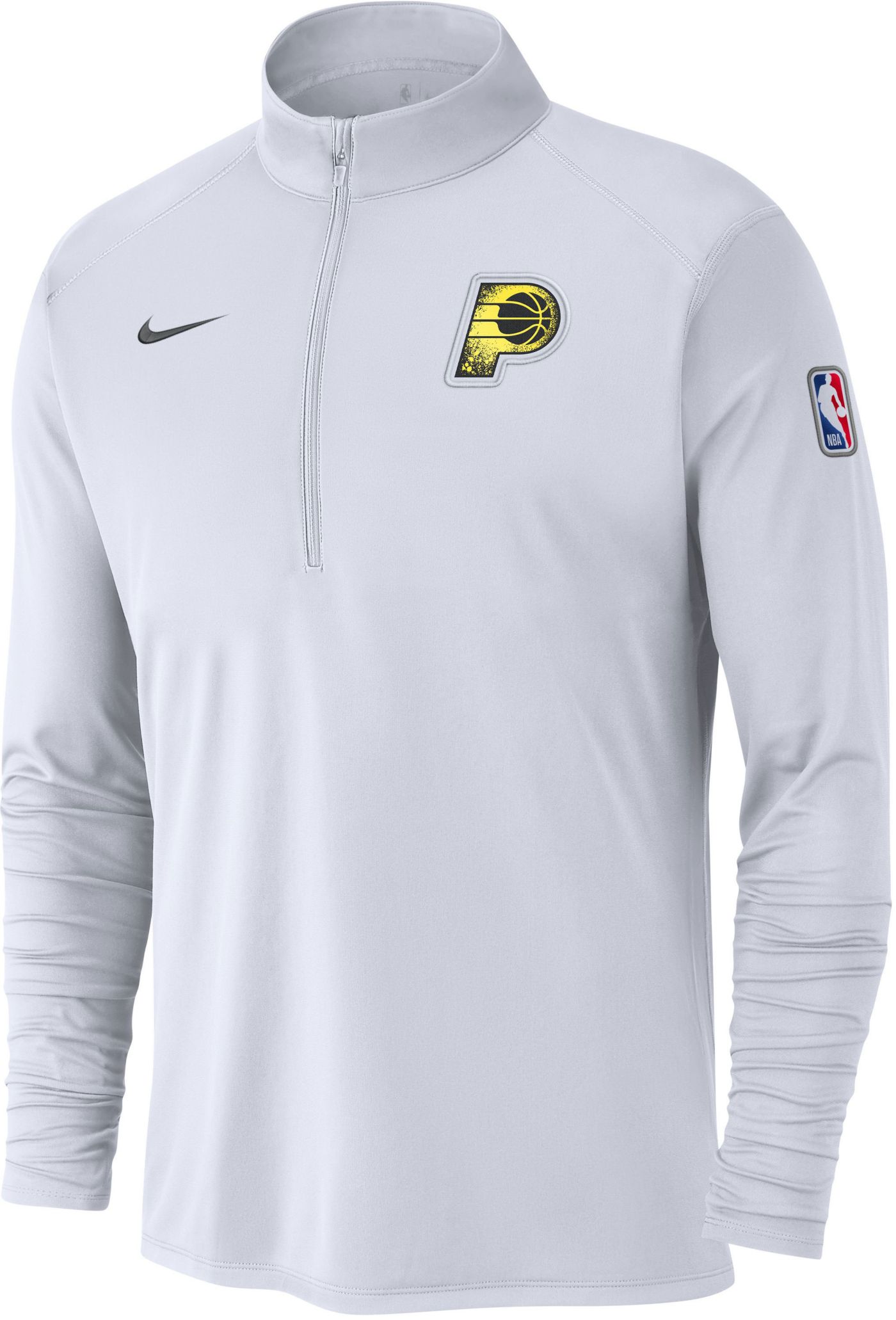 Men s Nike White Indiana Pacers 2024 25 City Edition Authentic Coaches Performance Half Zip Top Size Small