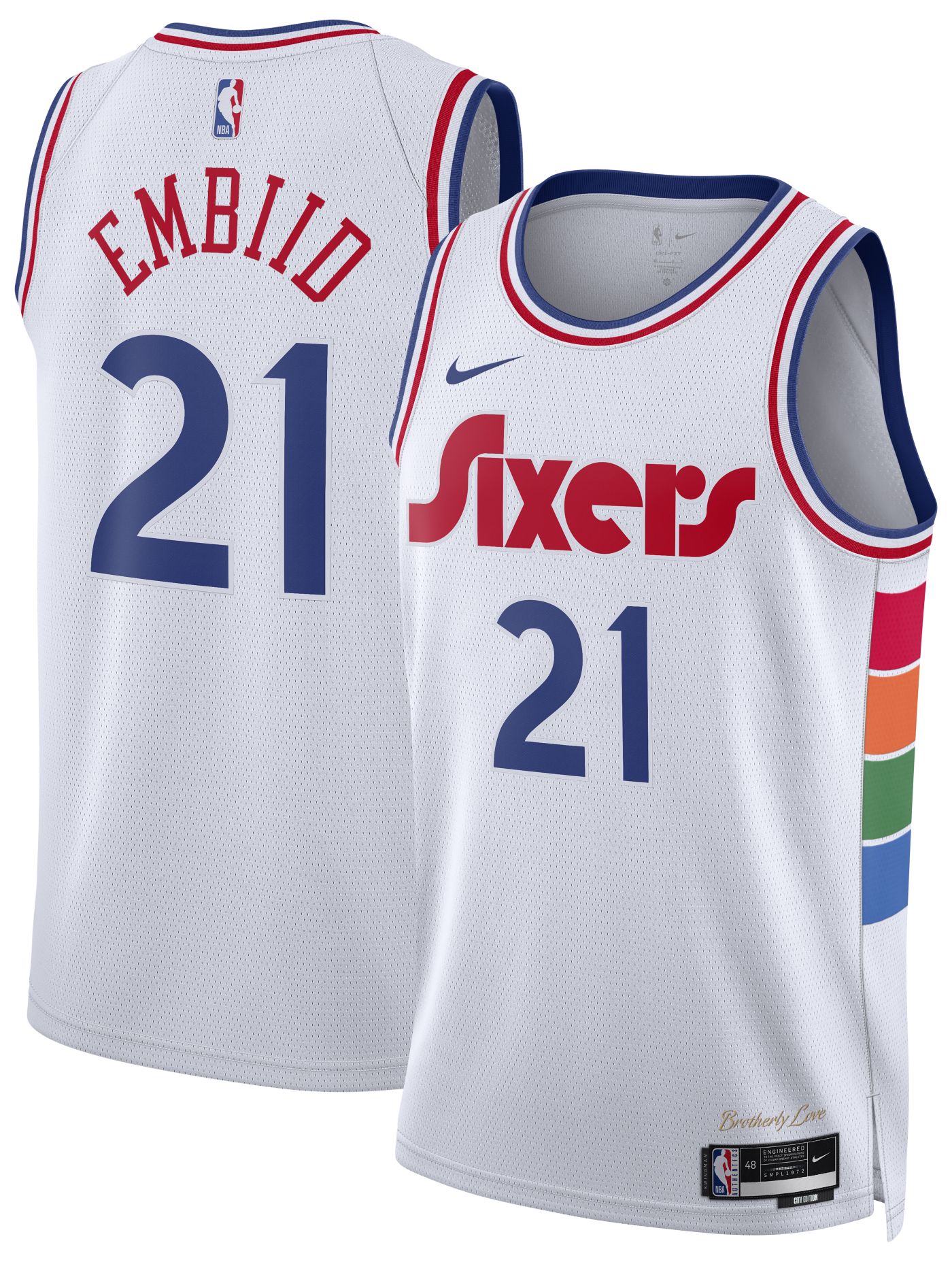 Nike Philadelphia 76ers Joel Embiid 21 Royal Swingman Jersey Size deals XL 864501-497