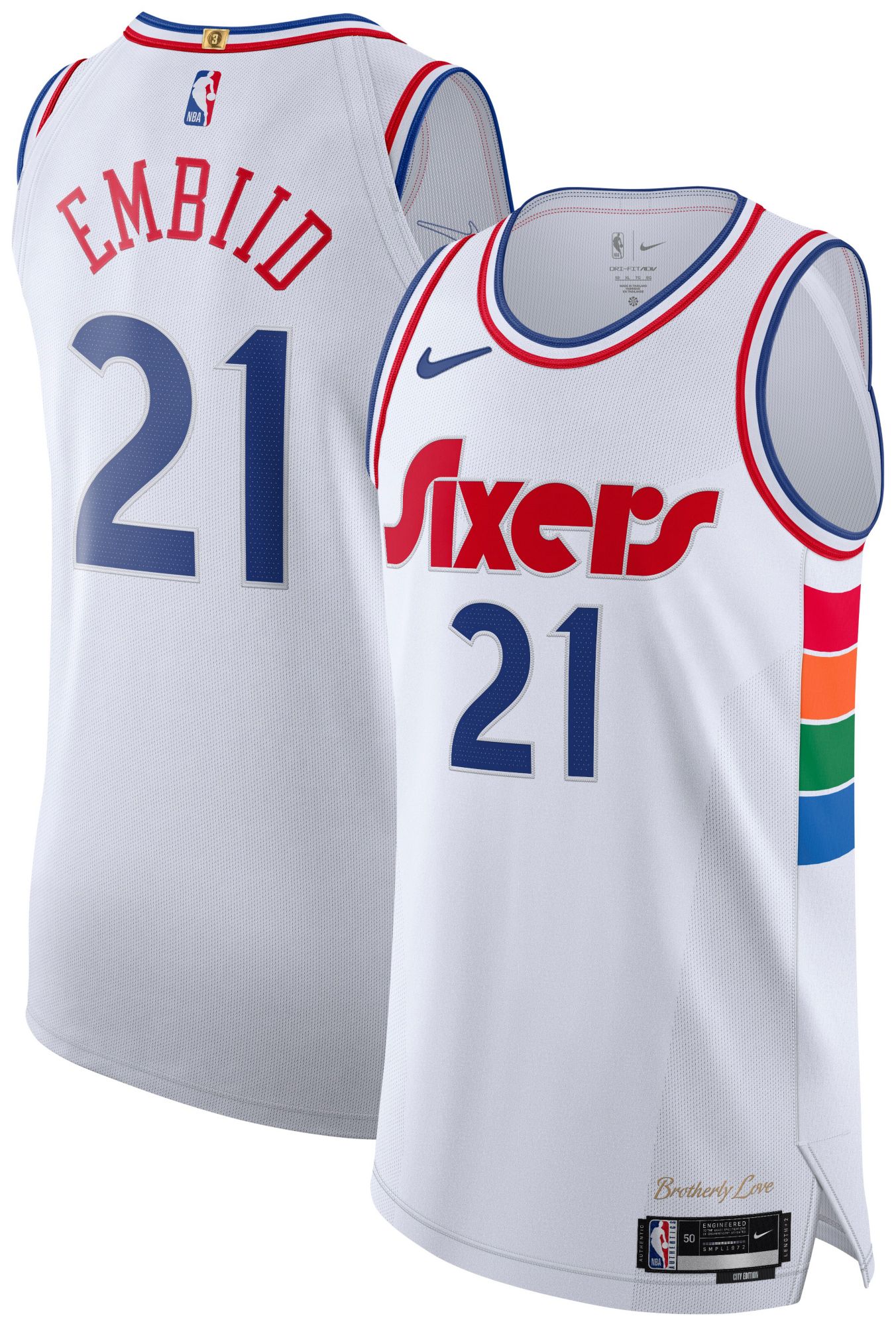 Nike Adult 2024-25 City Edition Philadelphia 76ers Joel Embiid #21 Authentic Jersey product image
