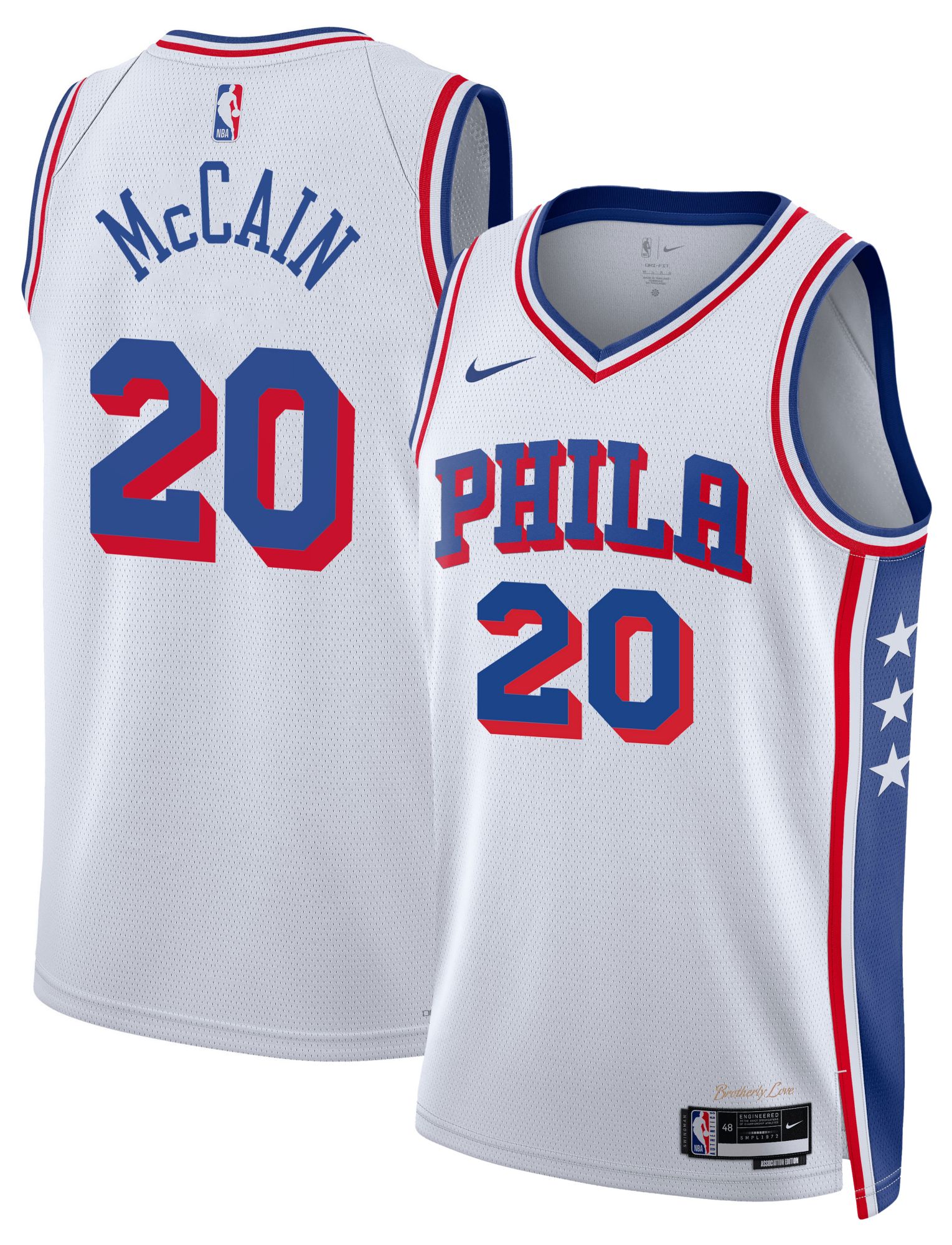Nike Adult Philadelphia 76ers Jared McCain #20 White Swingman Association Jersey product image