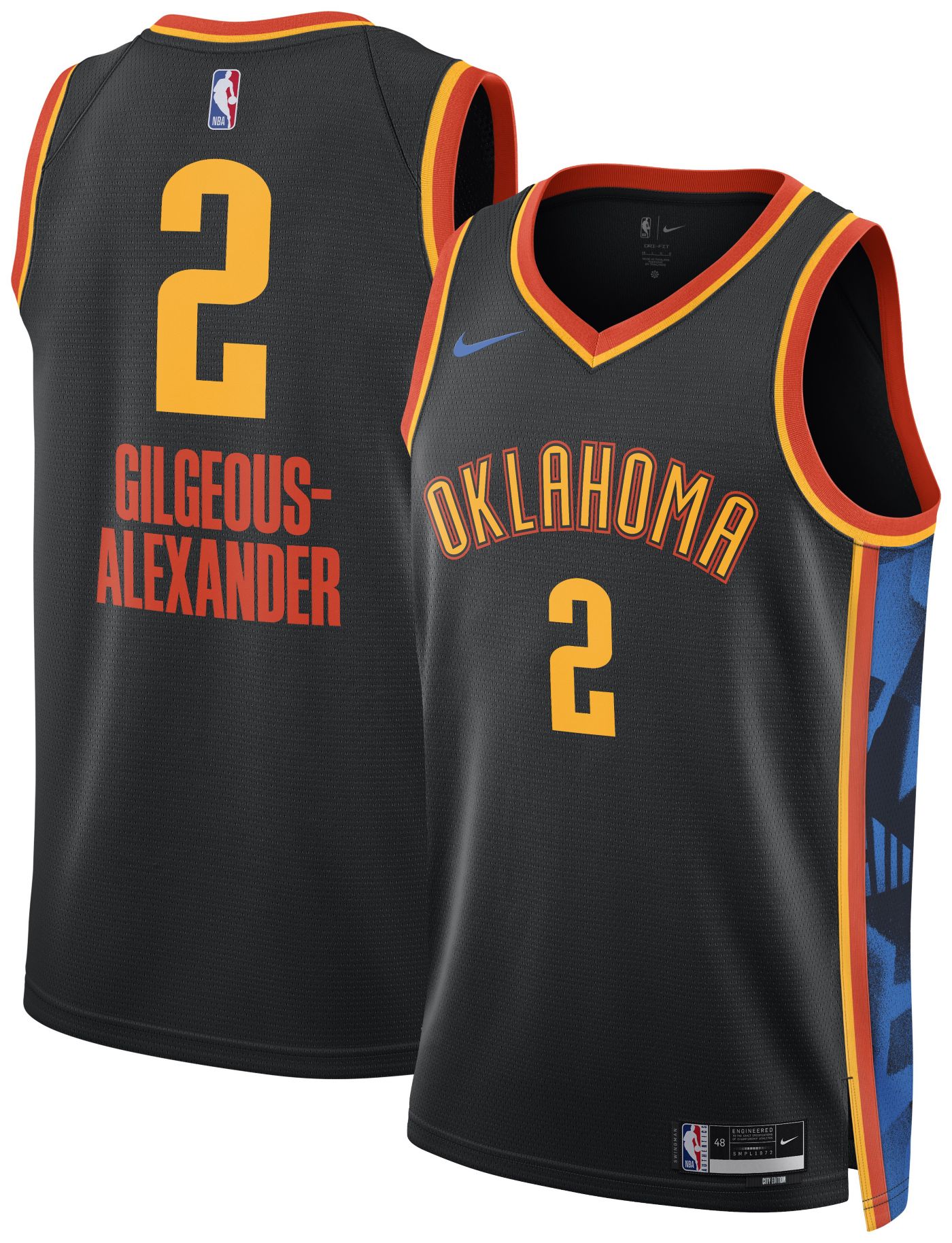 Nike Shai Gilgeous Alexander Oklahoma City Thunder 2024 25 City Edition Dri Fit NBA Swingman Jersey Black
