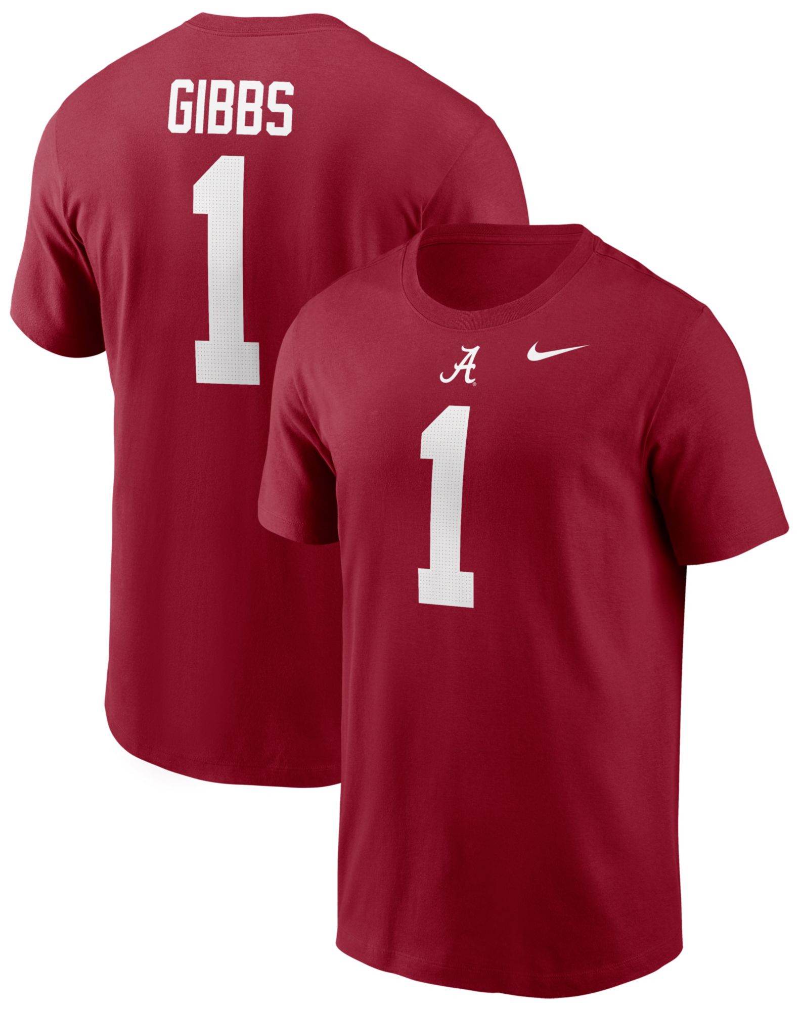 Nike Men's Alabama Crimson Tide Jahmyr Gibbs #1 Crimson Jersey T-Shirt product image