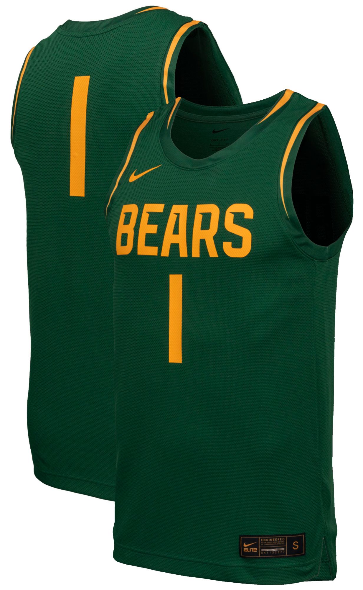 Nike Men's Baylor Bears Green Replica Basketball Jersey product image