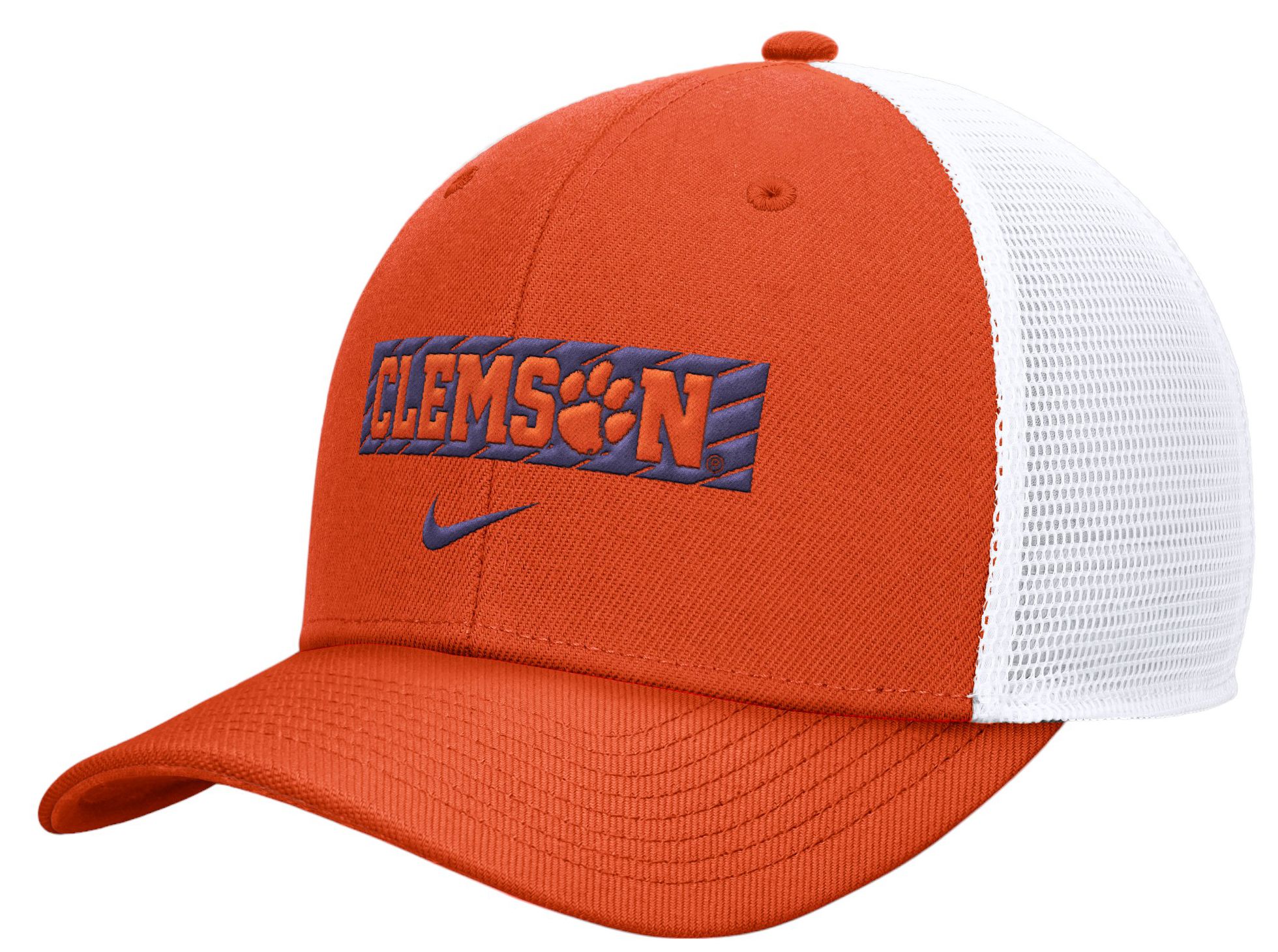Nike Men's Clemson Tigers White Wordmark Trucker Adjustable Hat product image
